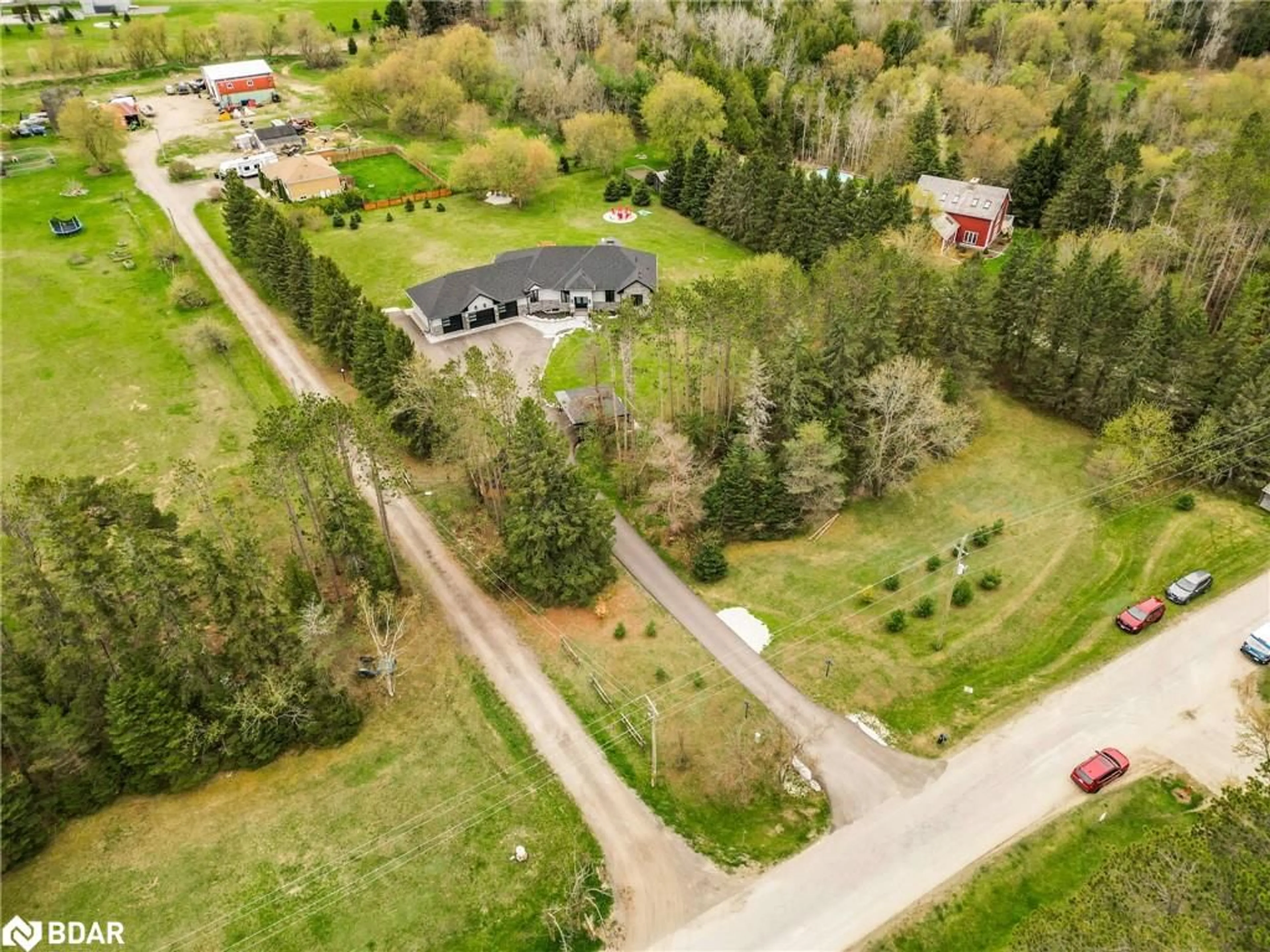 A pic from outside/outdoor area/front of a property/back of a property/a pic from drone, street for 7028 Pine Plains Rd, Everett Ontario L0M 1J0