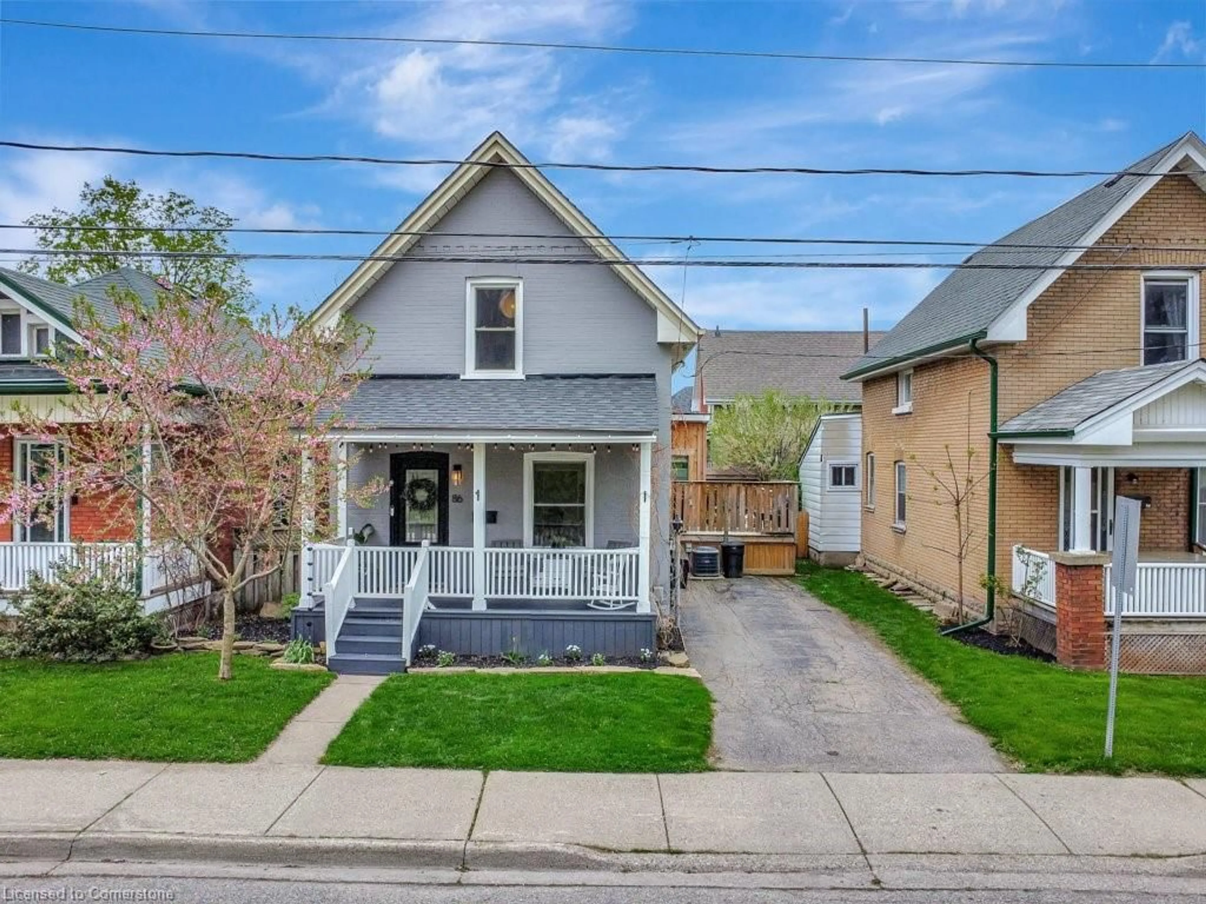 Home with vinyl exterior material, street for 86 Spring St, Brantford Ontario N3T 4M5