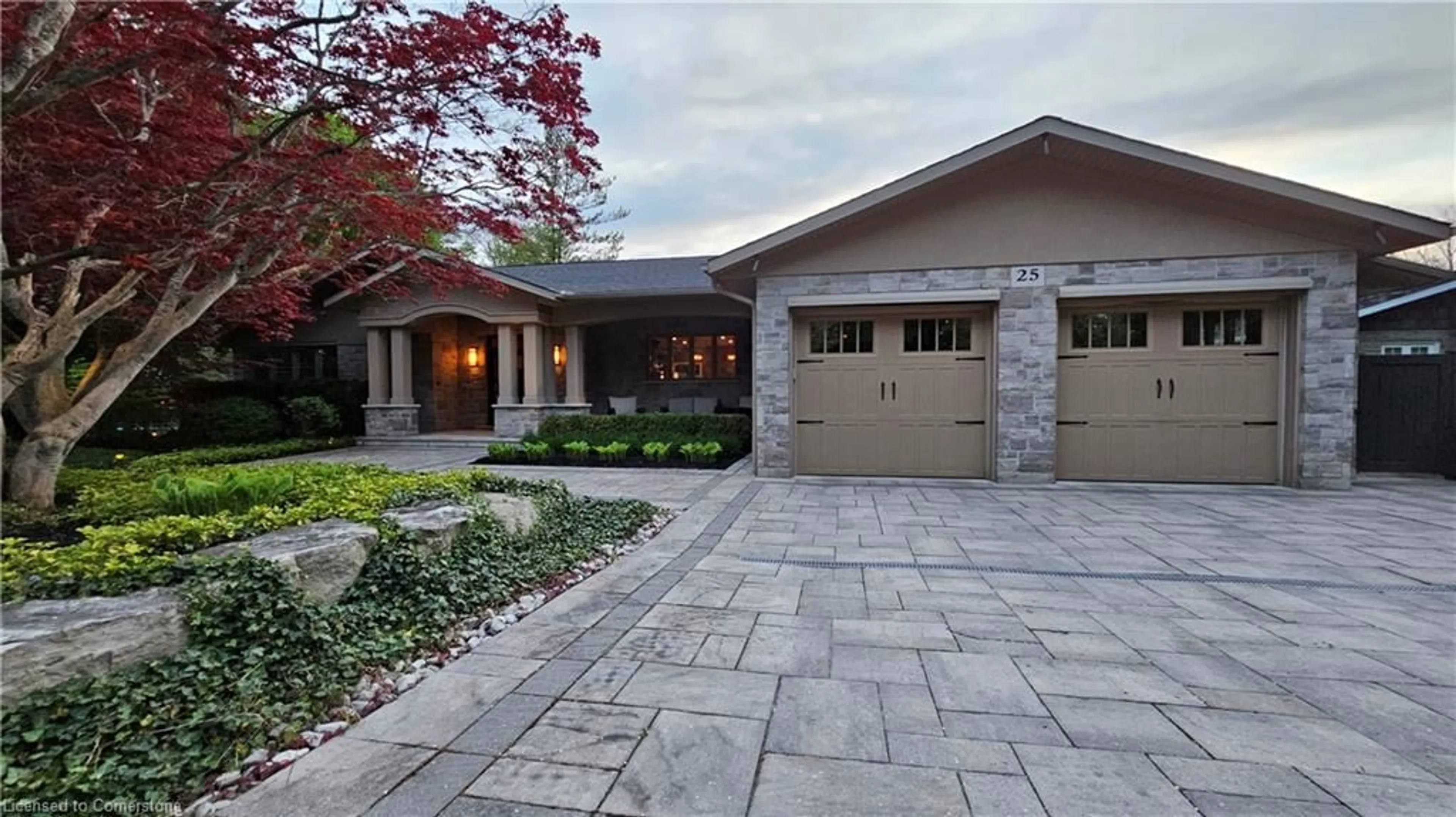 Home with brick exterior material, street for 25 Sunset Dr, Simcoe Ontario N3Y 4G2