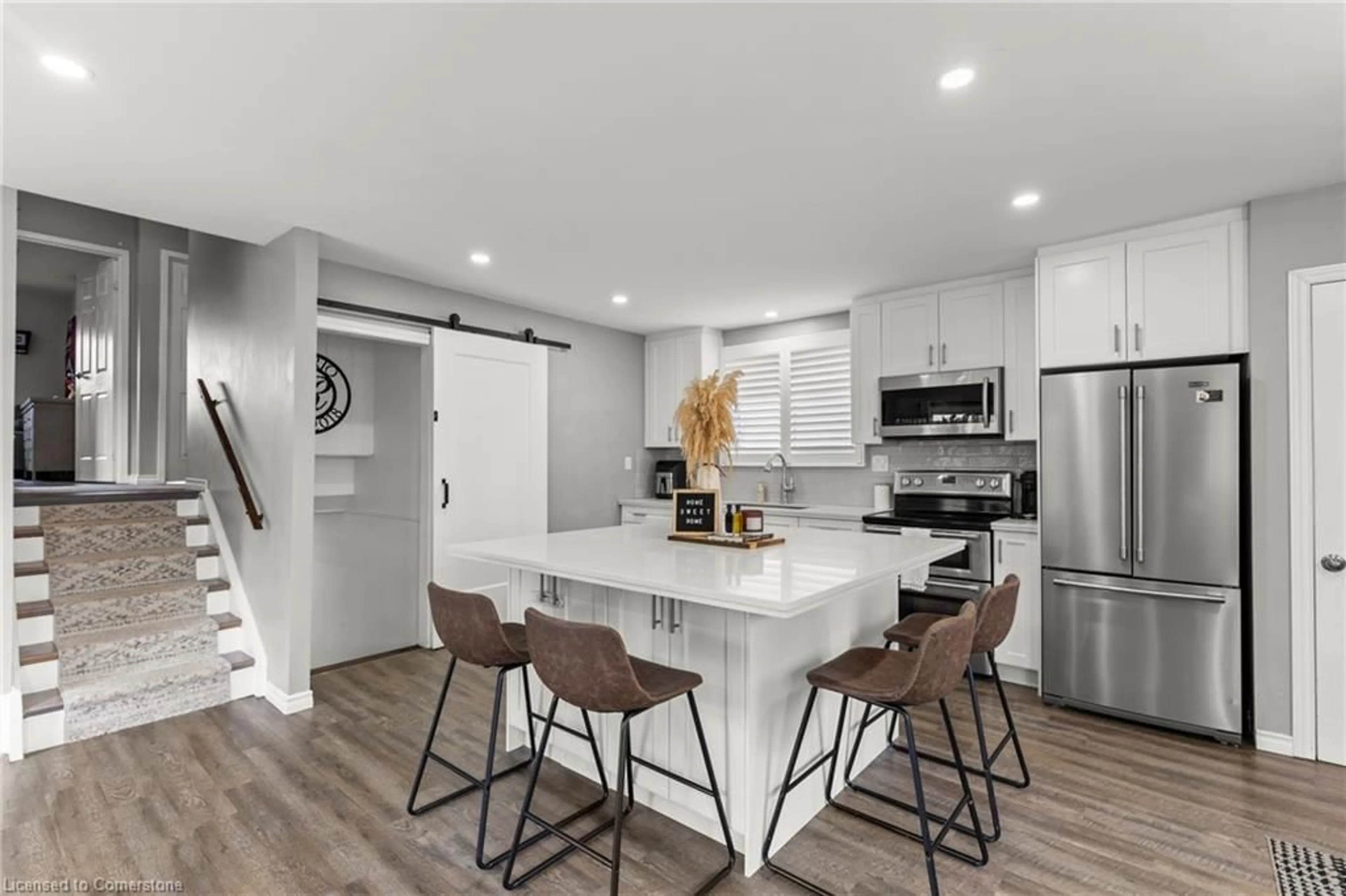 Open concept kitchen, ceramic/tile floor for 3 Electra Crt, Stoney Creek Ontario L8J 1H2