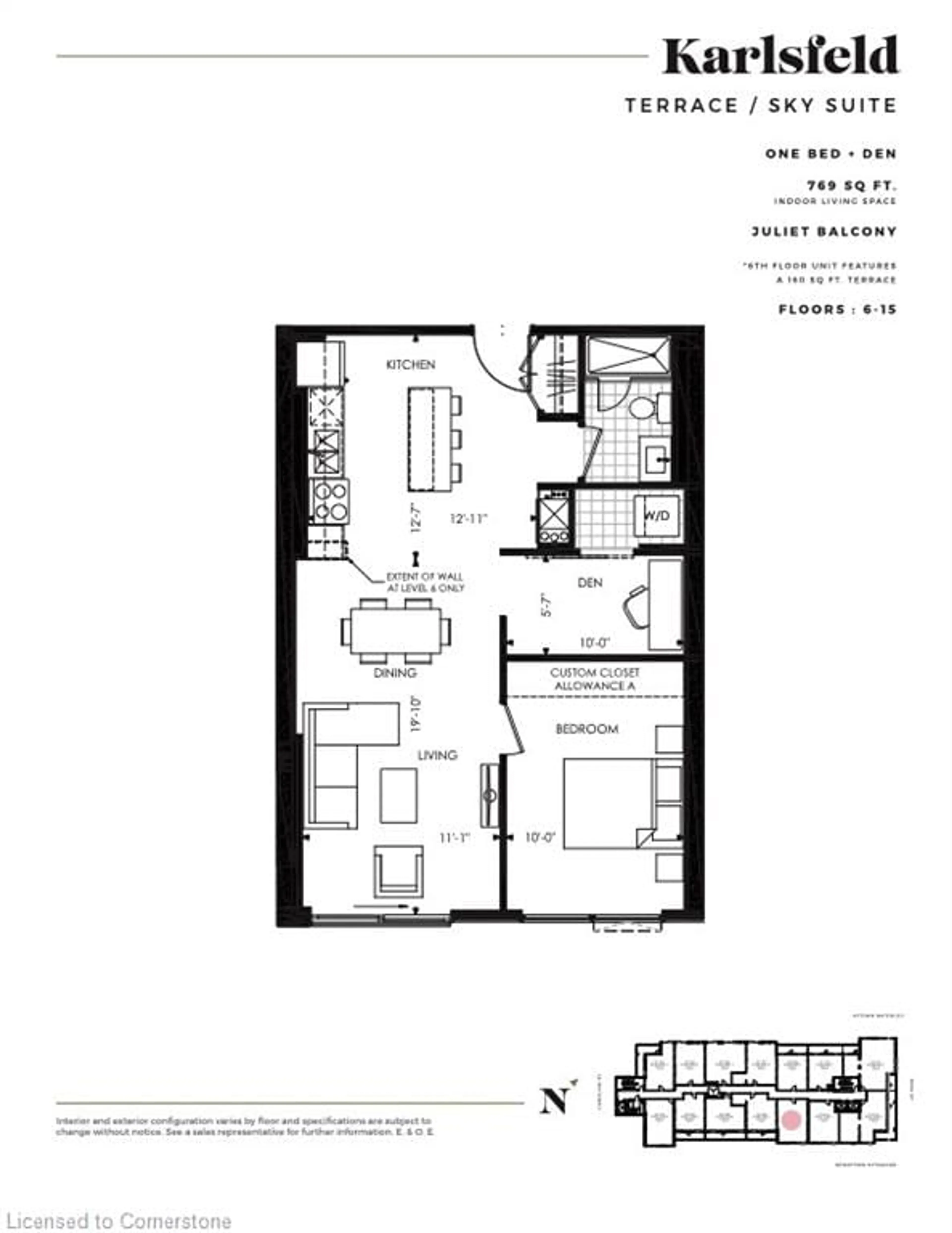 Floor plan for 181 King St #710, Waterloo Ontario N2J 1P7