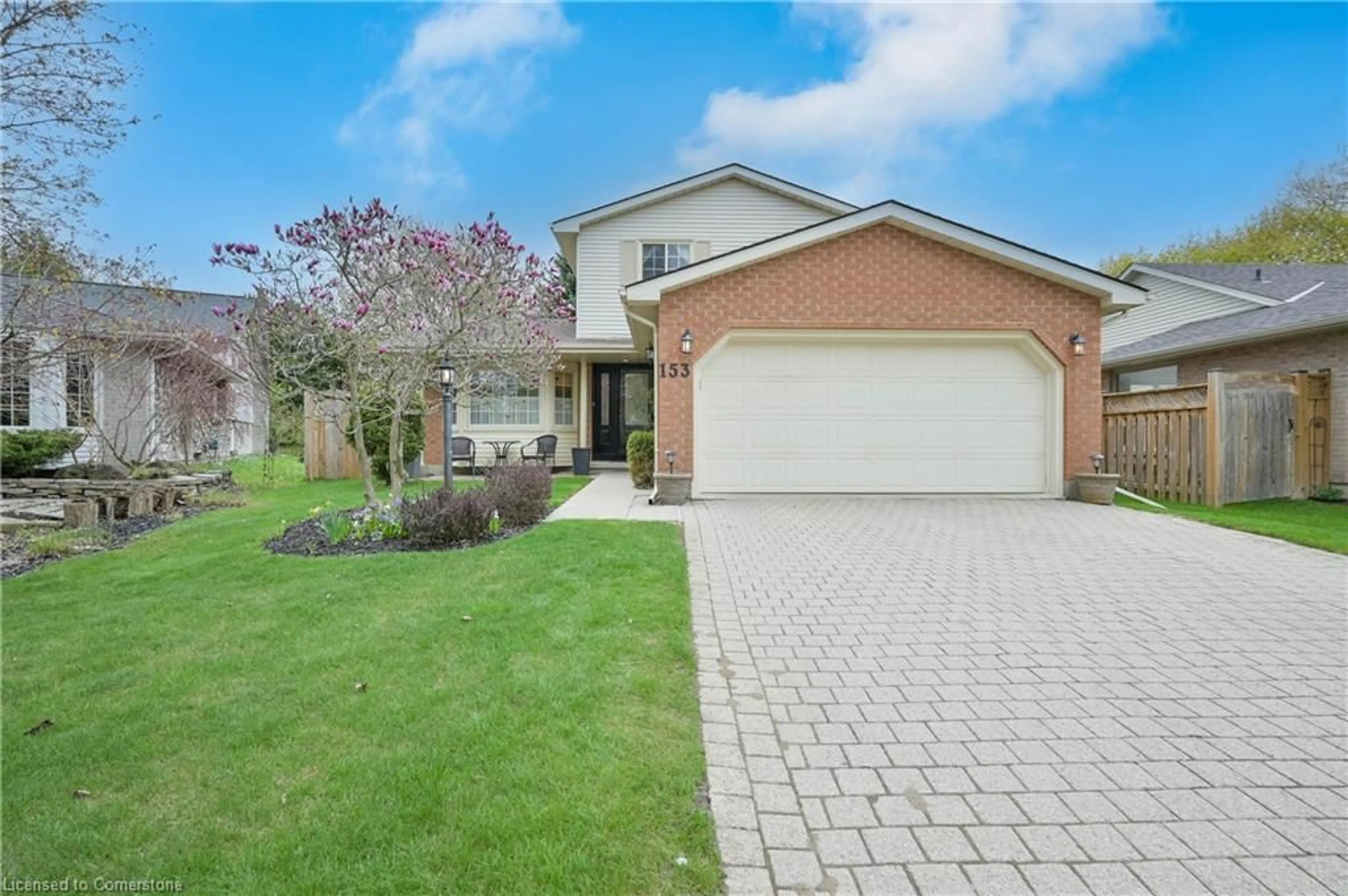 Home with brick exterior material, street for 153 Thornberry Lane, Waterloo Ontario N2T 2C8