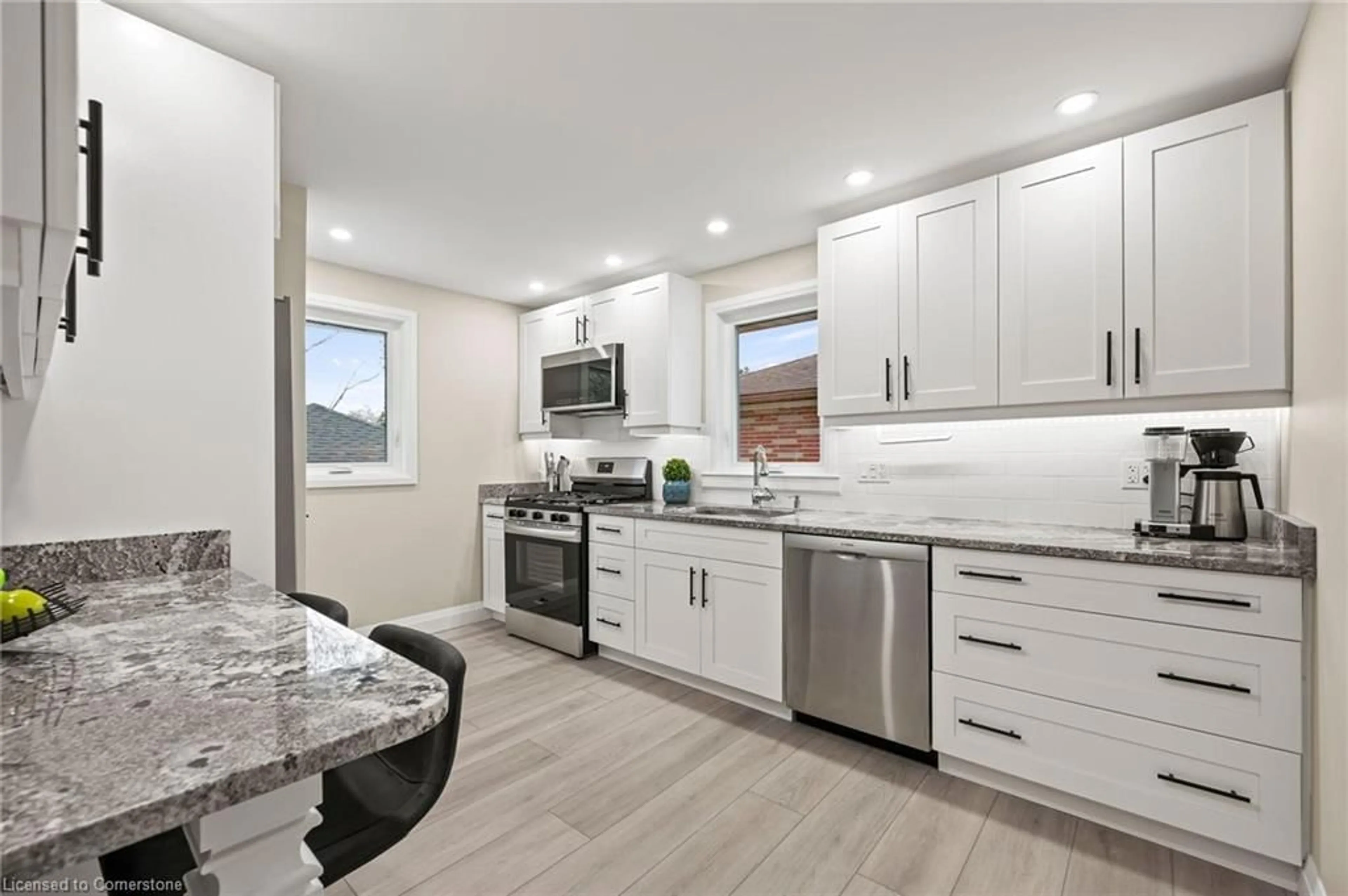 Open concept kitchen, ceramic/tile floor for 21 Normandy Dr, Guelph Ontario N1E 2P3