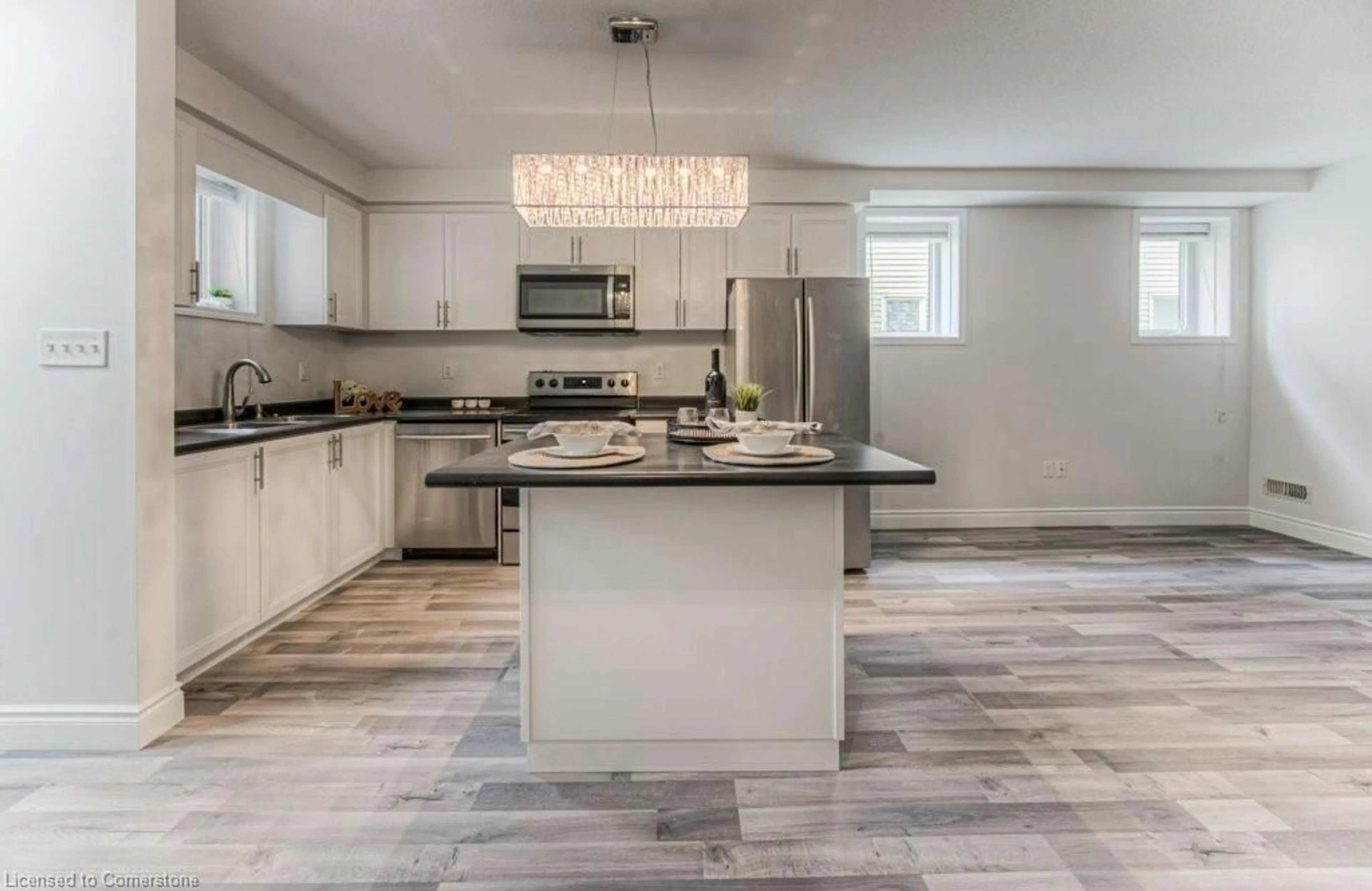 Contemporary kitchen, ceramic/tile floor for 228 Jessica Cres #A, Kitchener Ontario N2R 0C5