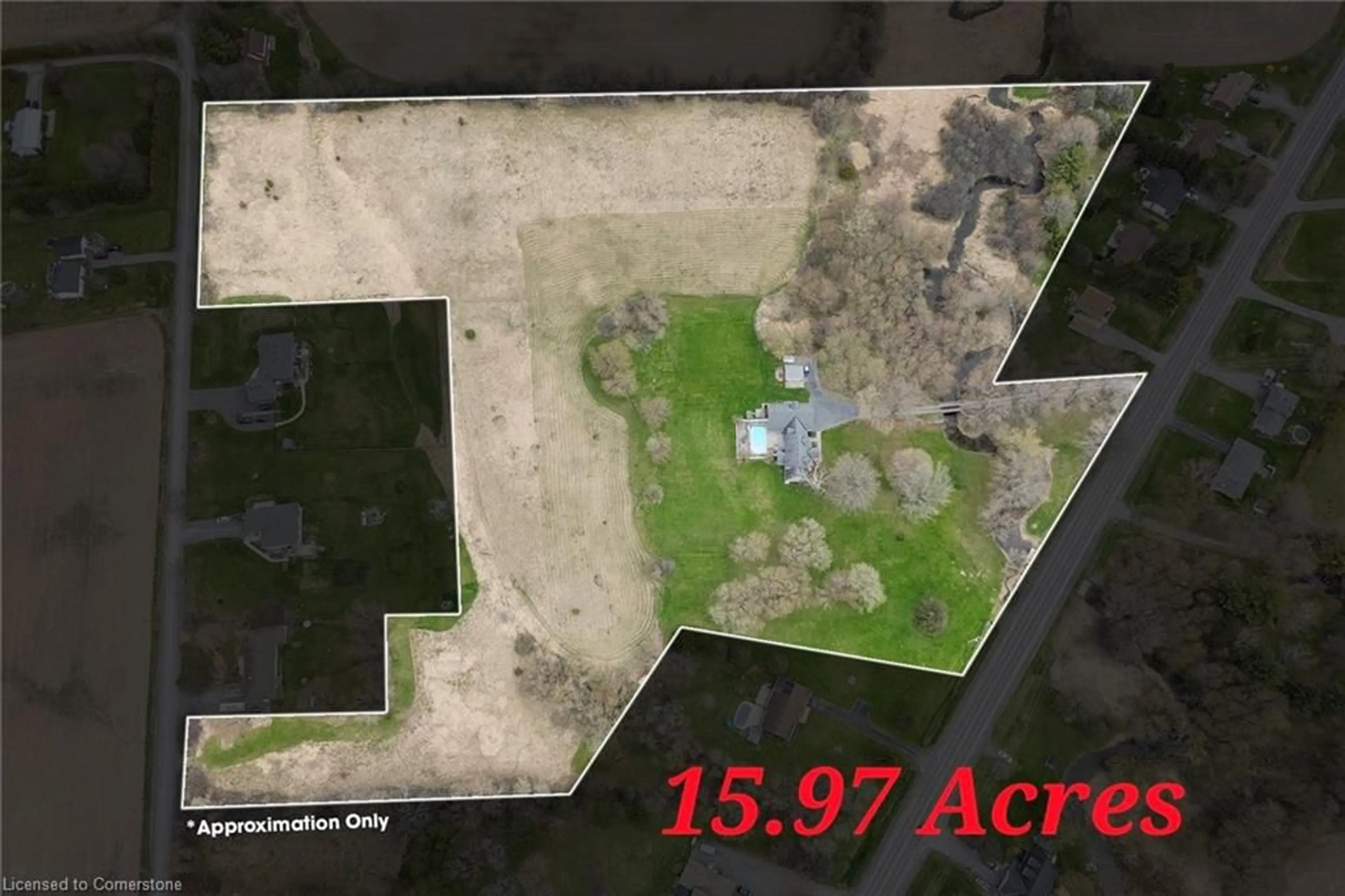 A pic from outside/outdoor area/front of a property/back of a property/a pic from drone, street for 7349 County Rd 2, Napanee Ontario K7R 3K6