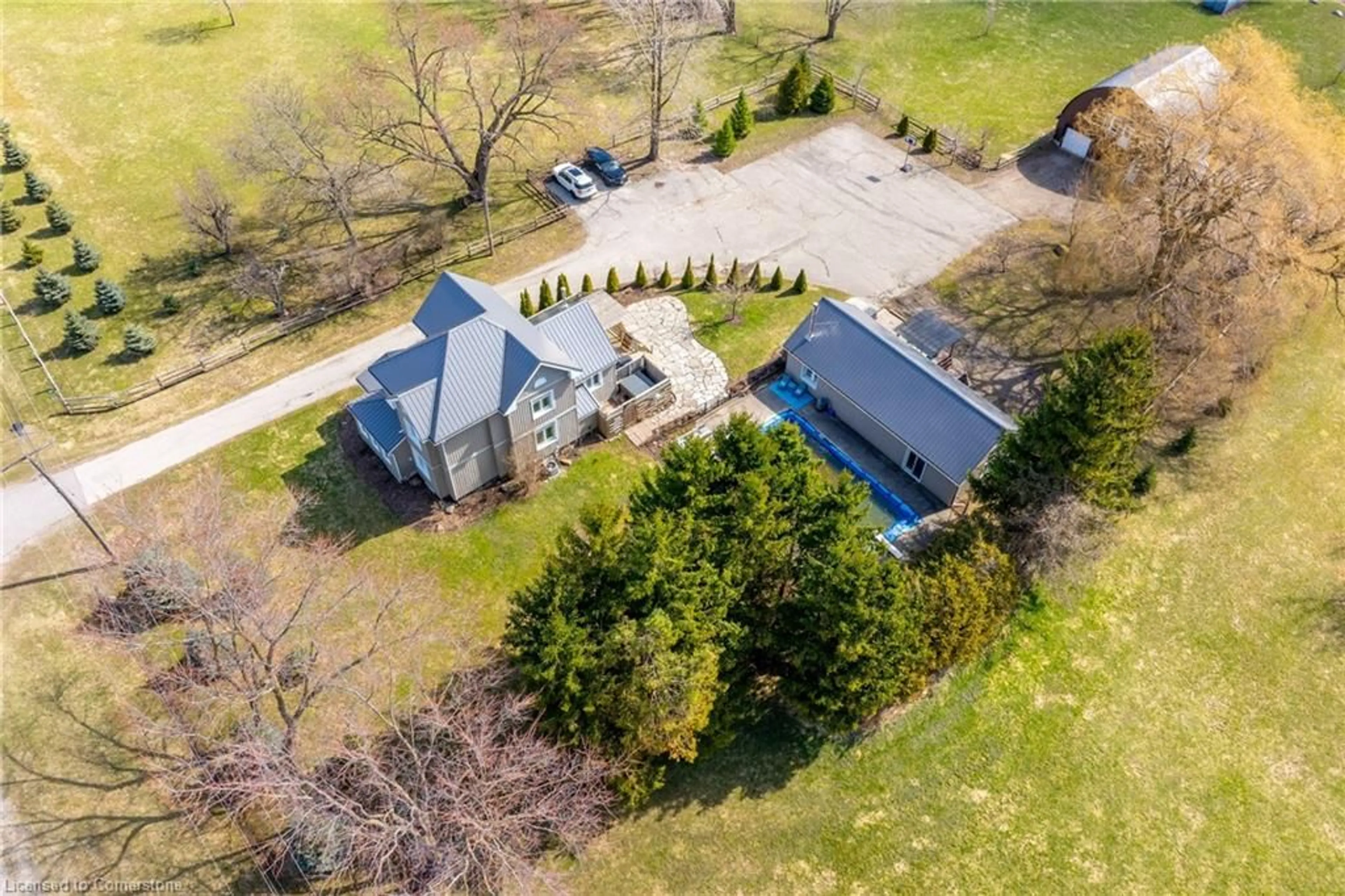 A pic from outside/outdoor area/front of a property/back of a property/a pic from drone, street for 2999 Road 119, R. R. #7, St. Marys Ontario N4X 1C9
