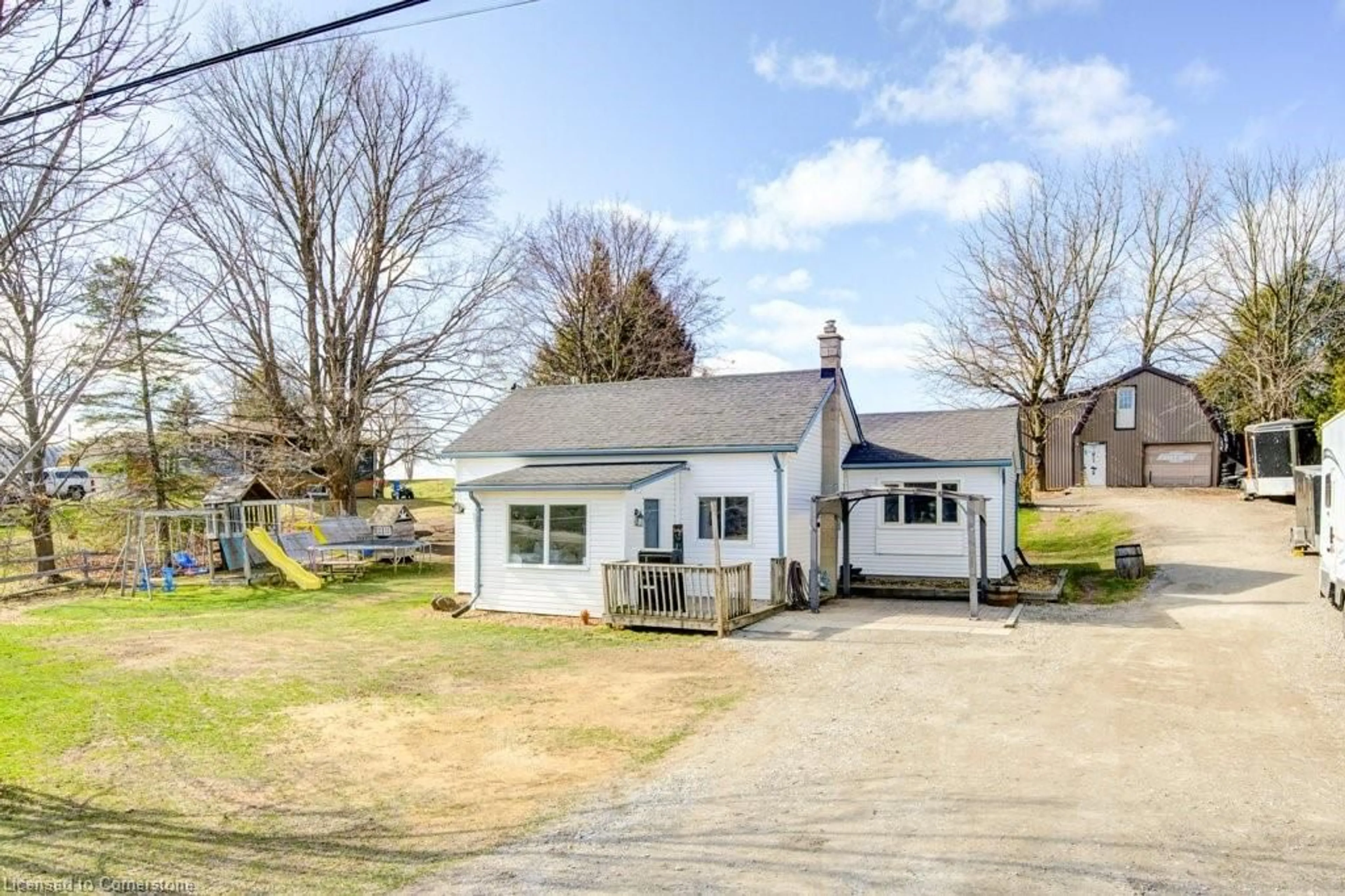 A pic from outside/outdoor area/front of a property/back of a property/a pic from drone, street for 684743 Hwy 2, East Zorra-Tavistock (Twp) Ontario N4S 7S7