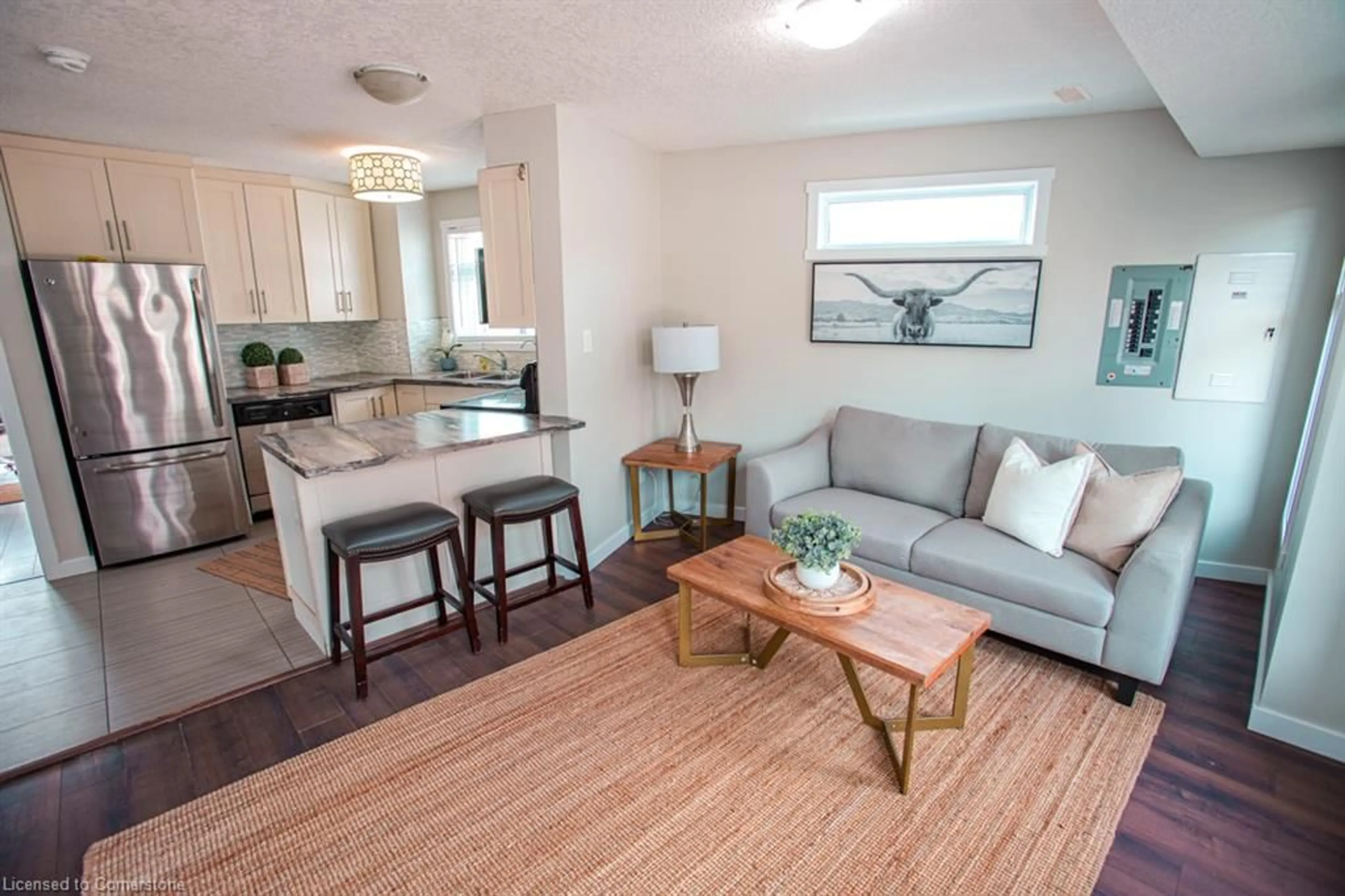 Living room with furniture, unknown for 489 East Ave #B, Kitchener Ontario N2H 0A8