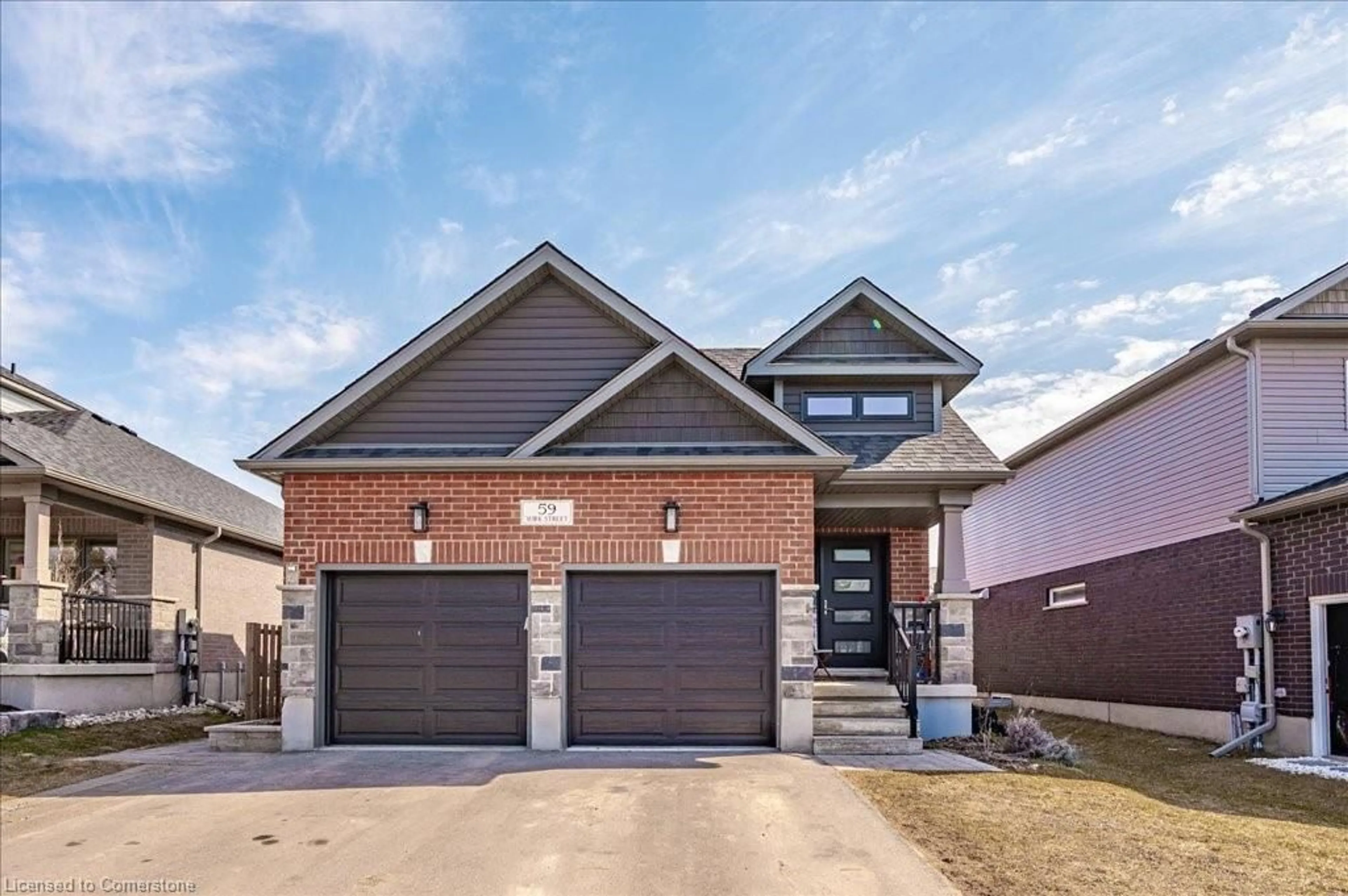 Home with brick exterior material, street for 59 York St, Elora Ontario N0B 1S0