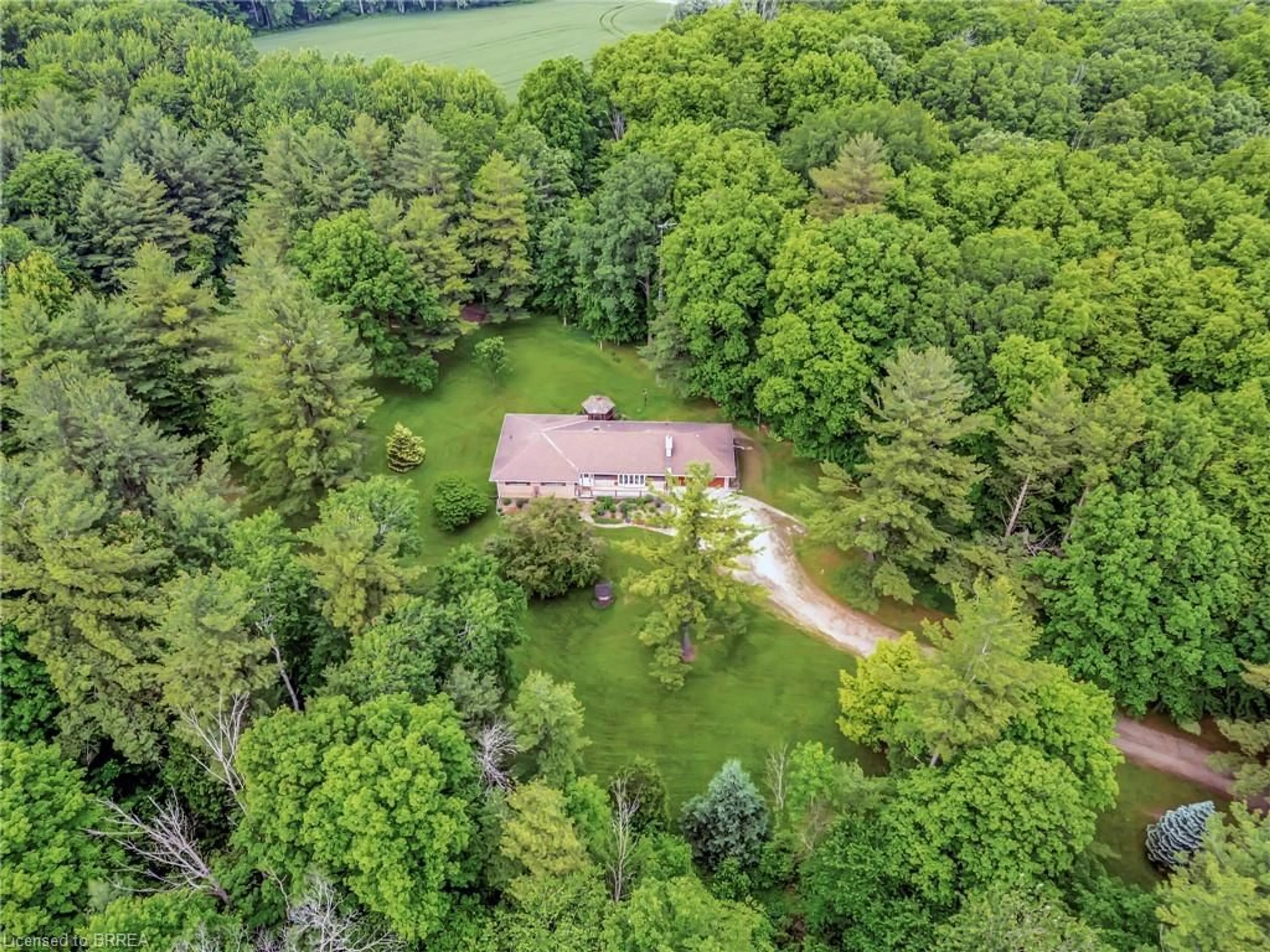 A pic from outside/outdoor area/front of a property/back of a property/a pic from drone, forest/trees view for 749 Windham Road 2, Windham Ontario N0E 1R0