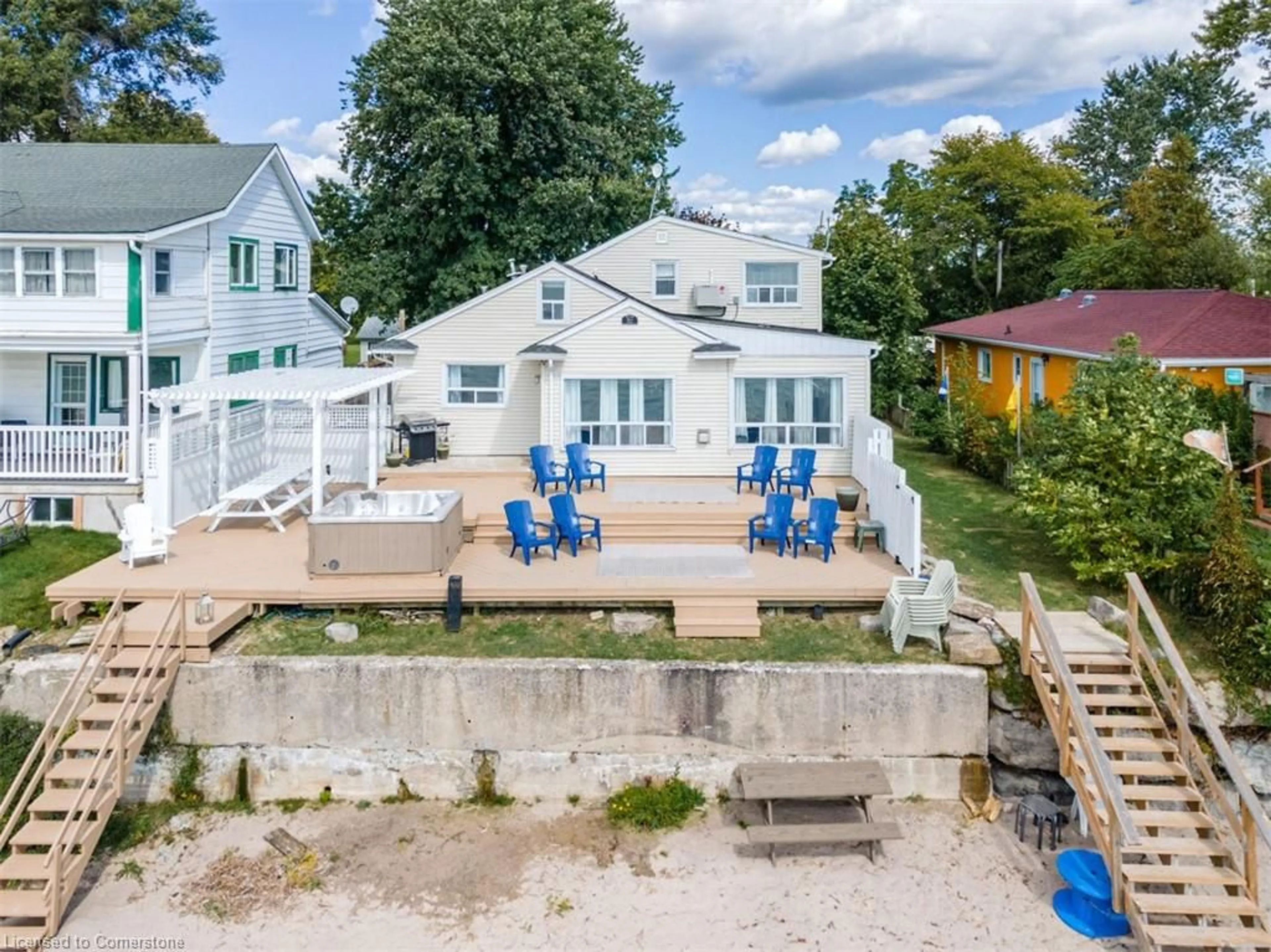 A pic from outside/outdoor area/front of a property/back of a property/a pic from drone, water/lake/river/ocean view for 12241-12238 Lakeshore Rd, Wainfleet Ontario L0S 1V0