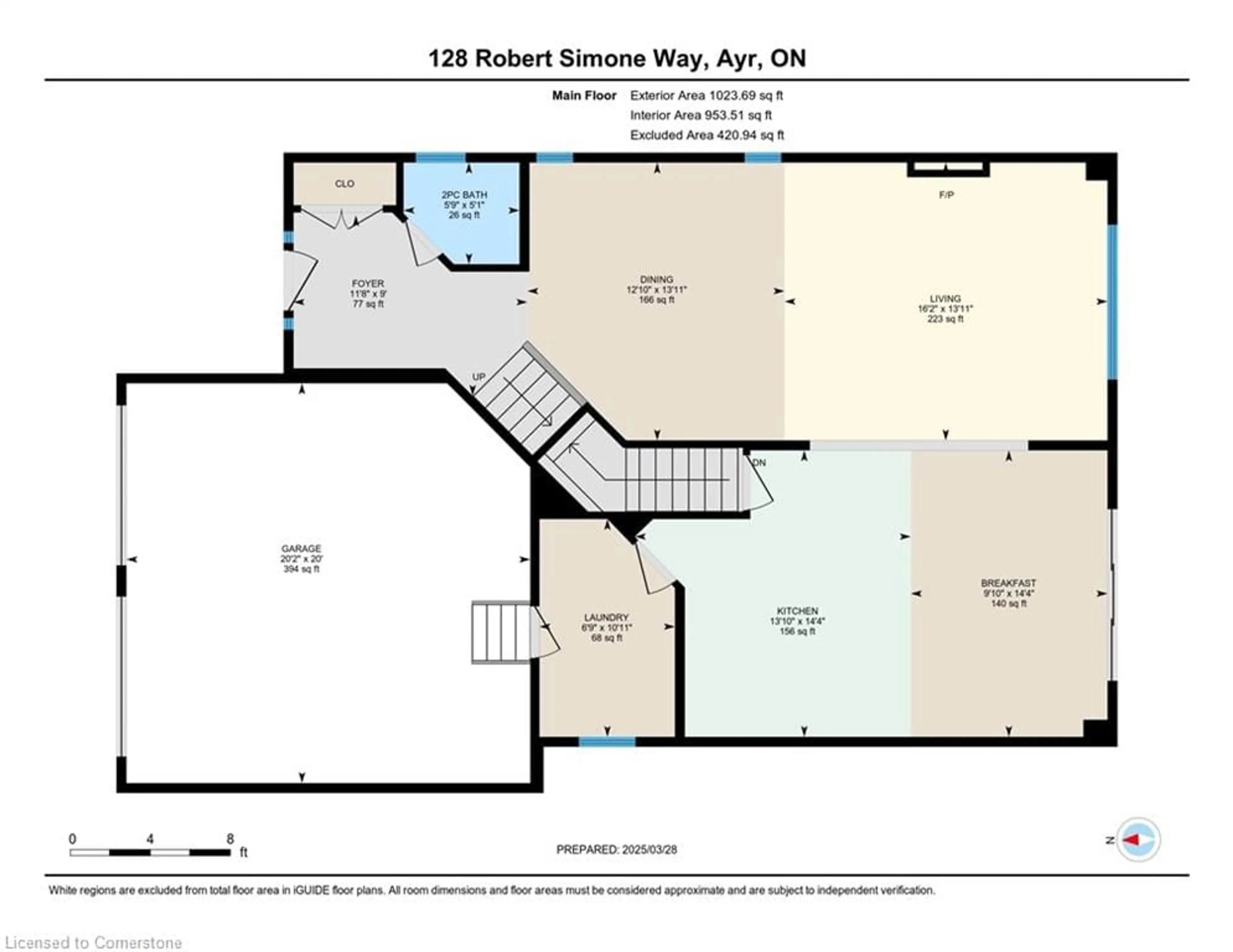 Floor plan for 128 Robert Simone Way, Ayr Ontario N0B 1E0