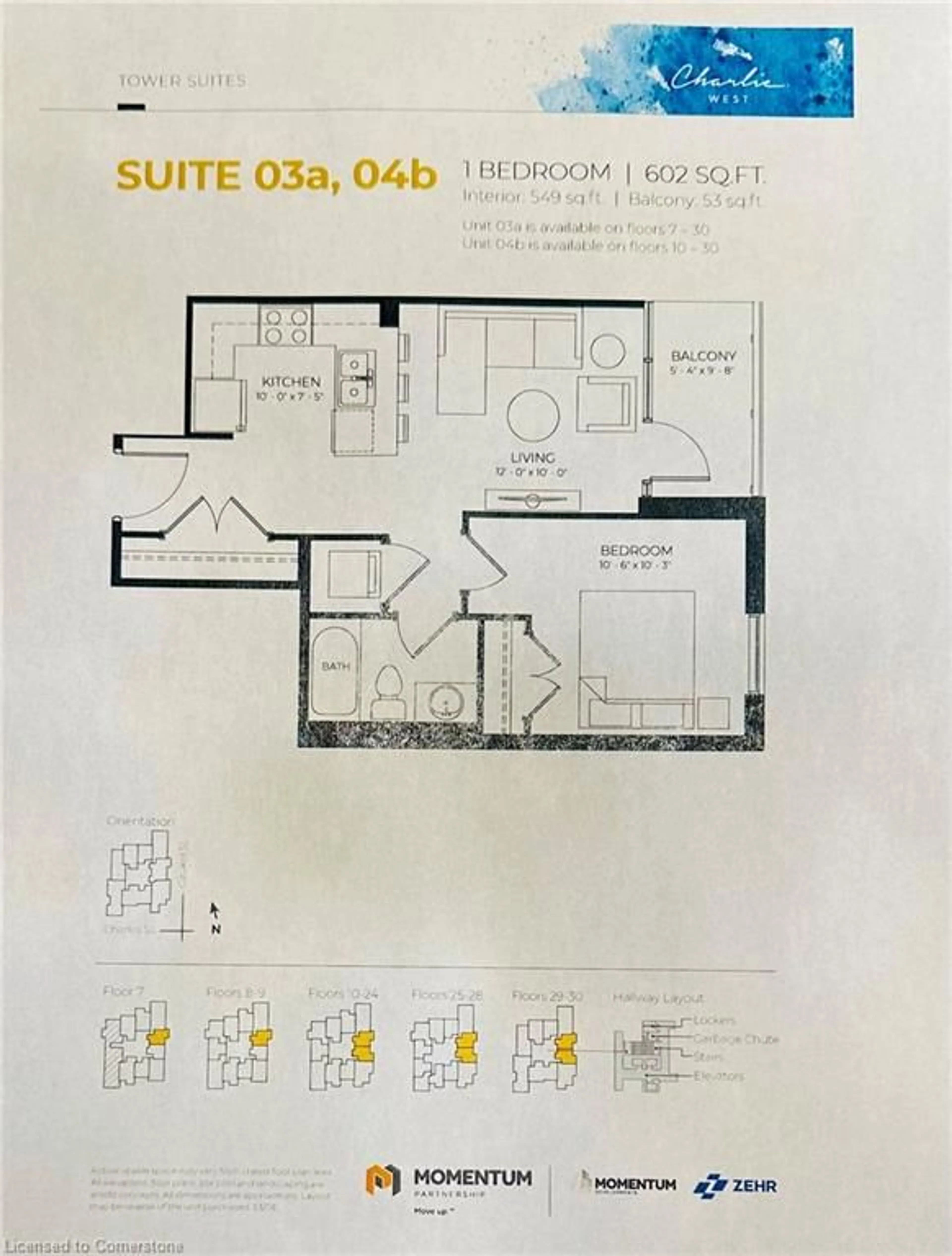 Floor plan for 60 Charles Street West #1104, Kitchener Ontario N2G 0C9