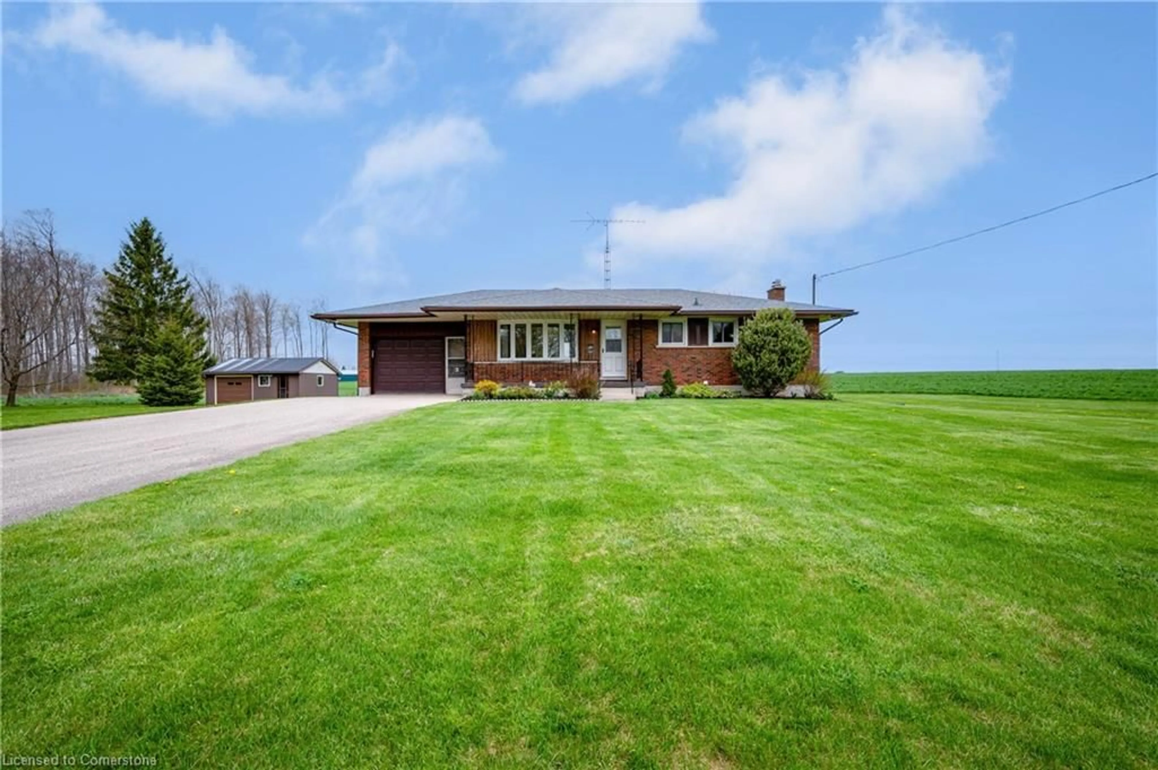 A pic from outside/outdoor area/front of a property/back of a property/a pic from drone, water/lake/river/ocean view for 6872 Wellington Road 30 Rte, Maryhill Ontario N0B 1M0