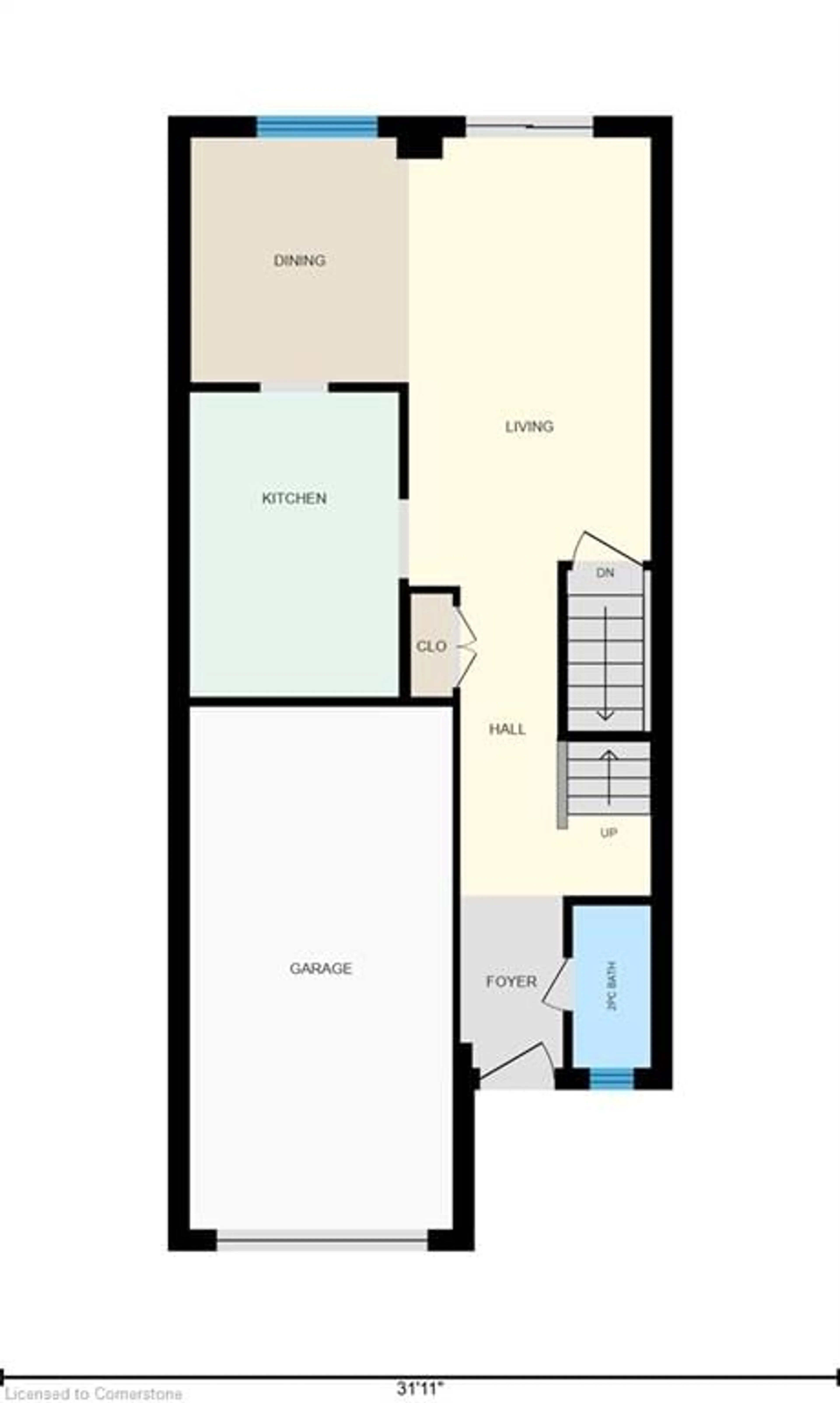 Floor plan for 302 Bluevale St #D, Waterloo Ontario N2J 4G3