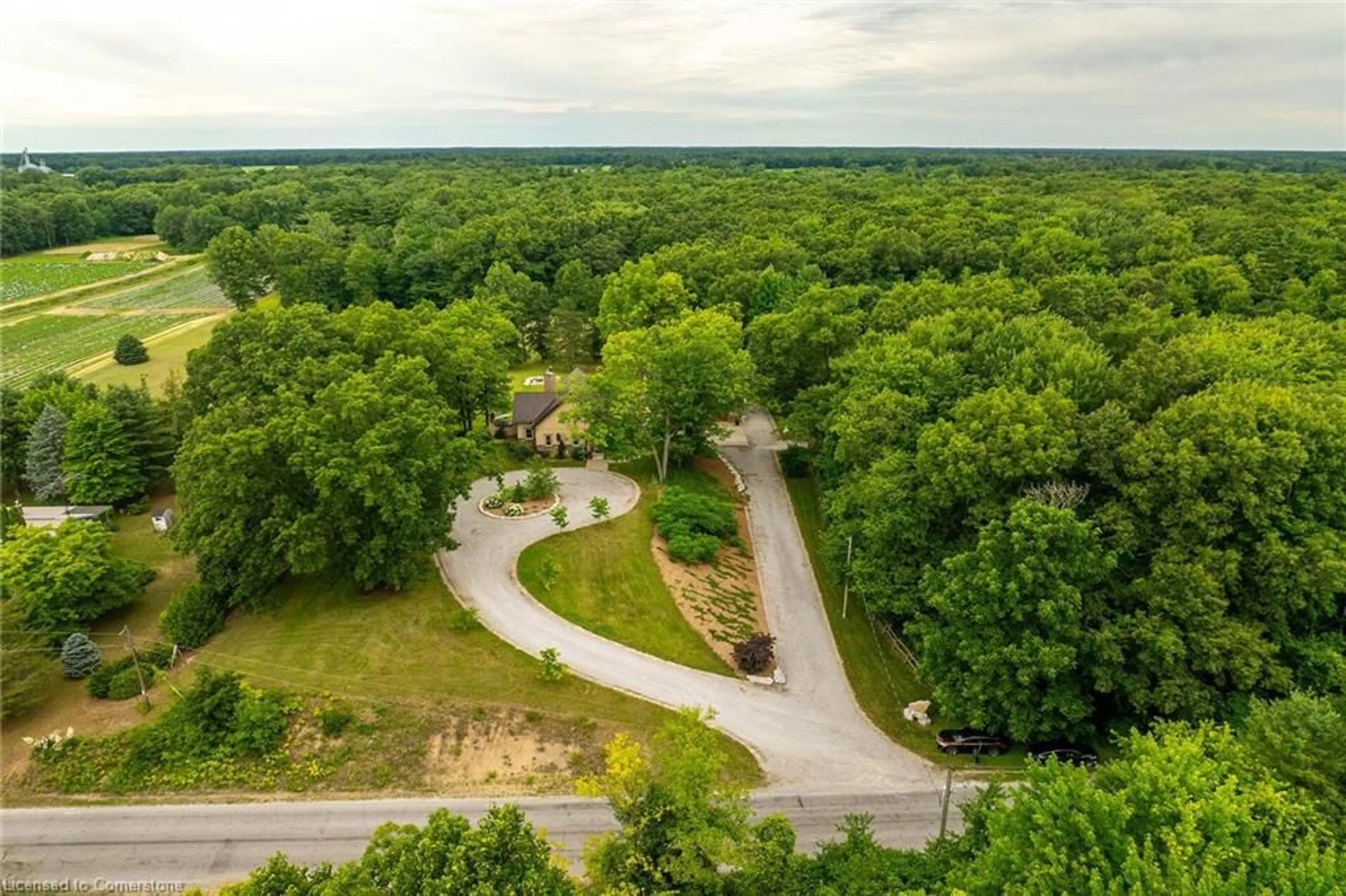 A pic from outside/outdoor area/front of a property/back of a property/a pic from drone, forest/trees view for 971 Charlotteville 10 Rd, Simcoe Ontario N3Y 2V8