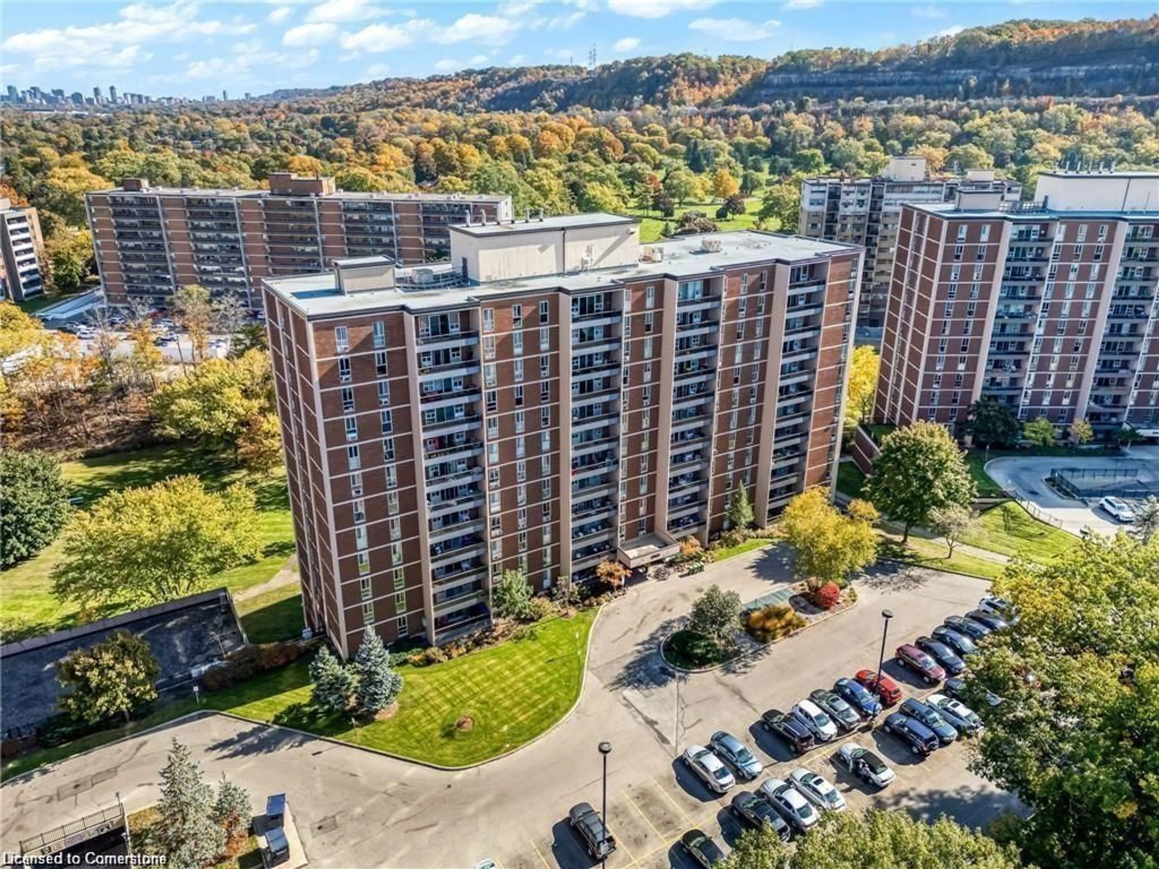 A pic from outside/outdoor area/front of a property/back of a property/a pic from drone, city buildings view from balcony for 1966 Main St #1106, Hamilton Ontario L8S 1J6