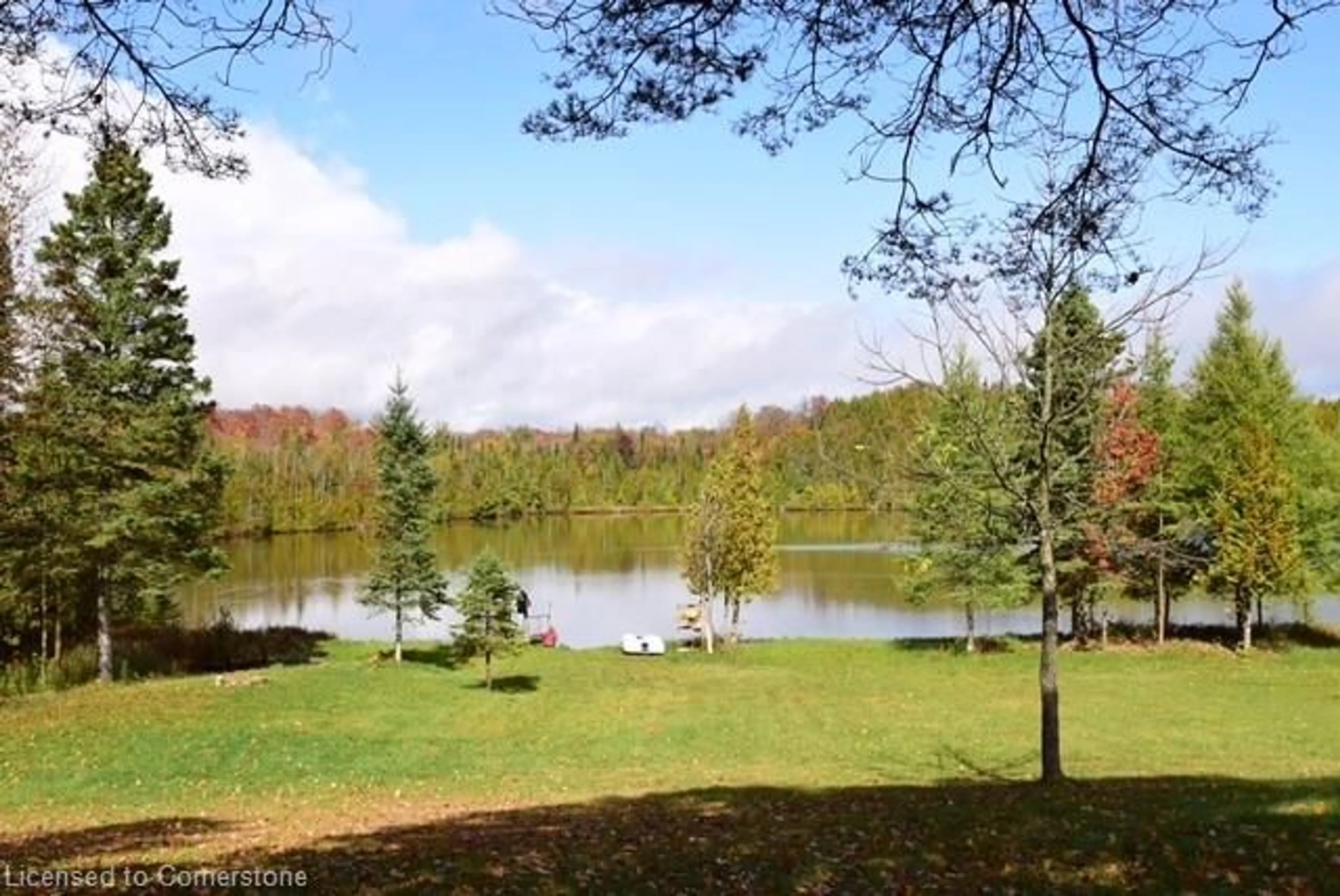 A pic from outside/outdoor area/front of a property/back of a property/a pic from drone, water/lake/river/ocean view for 305573 Southline A, Grey Highlands Ontario N0C 1K0