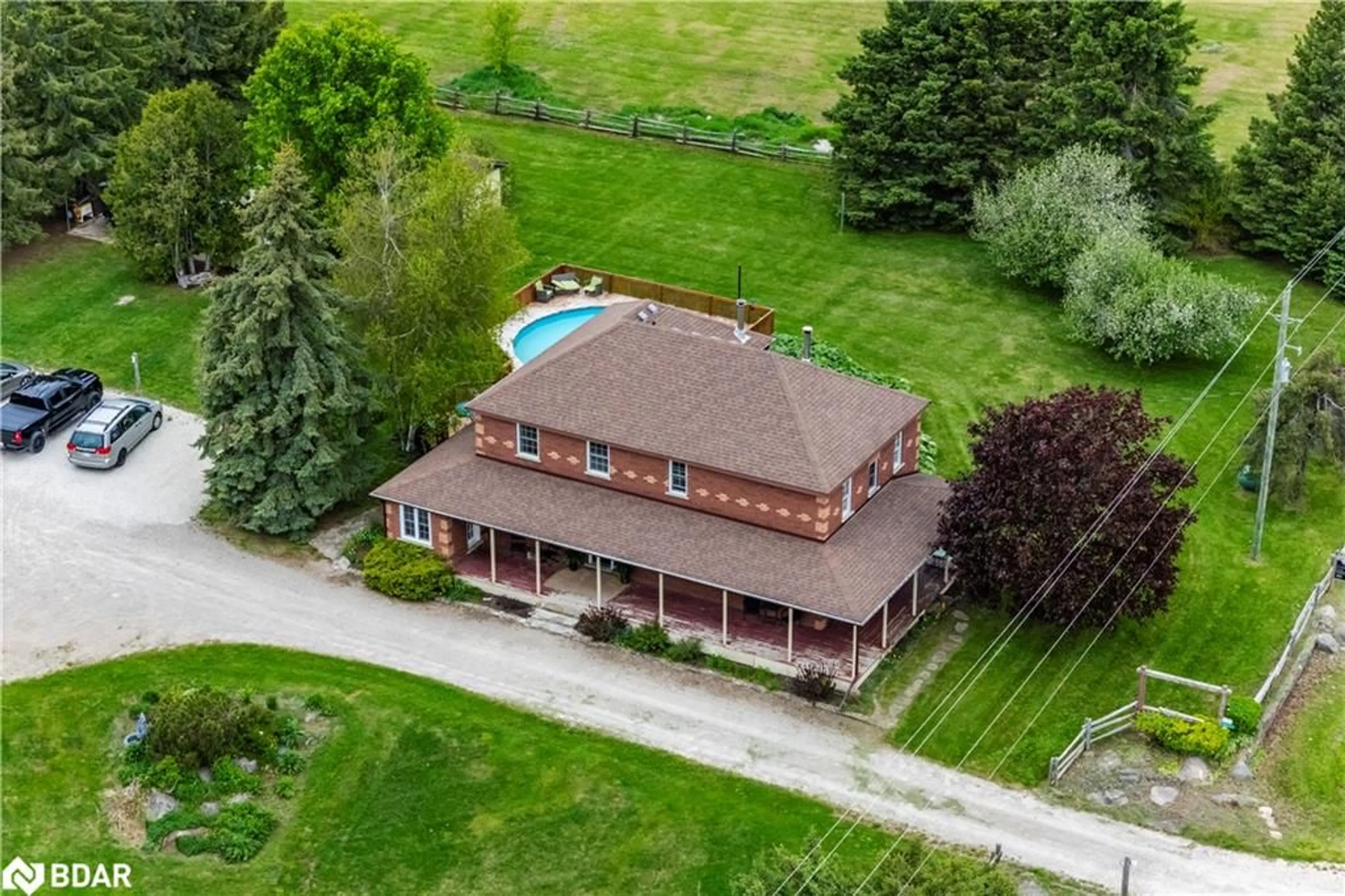A pic from outside/outdoor area/front of a property/back of a property/a pic from drone, unknown for 936488 Dufferin County Road 18 Rd, Mulmur Ontario L9V 0L5