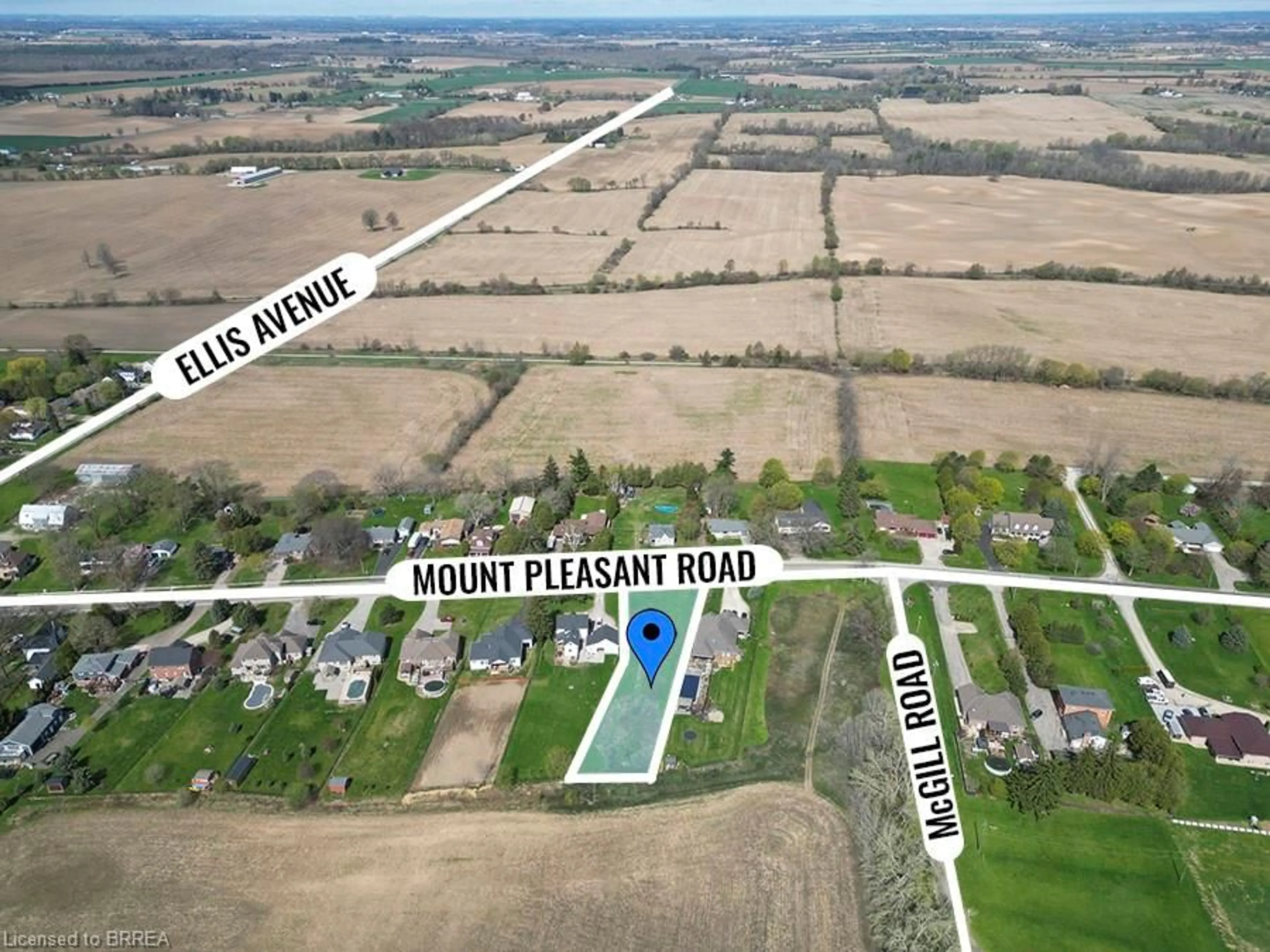 A pic from outside/outdoor area/front of a property/back of a property/a pic from drone, street for PT LT 8 Mount Pleasant Rd, Mount Pleasant Ontario N0E 1K0