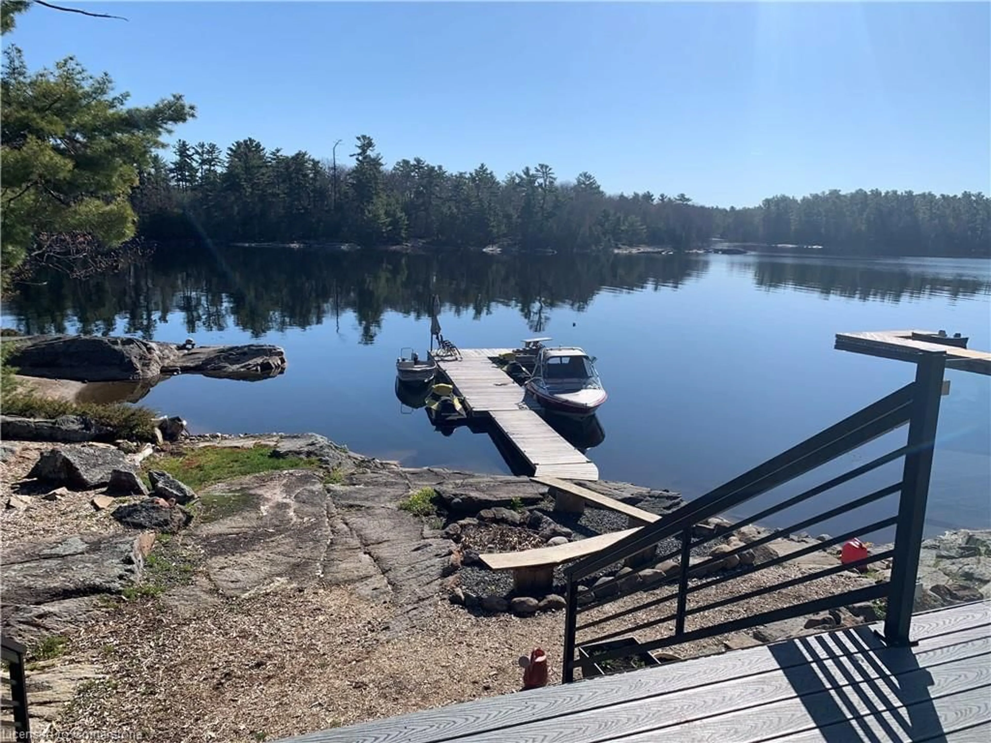 A pic from outside/outdoor area/front of a property/back of a property/a pic from drone, water/lake/river/ocean view for A65-3 Island, ARCHIPELAGO Ontario P0G 1G0