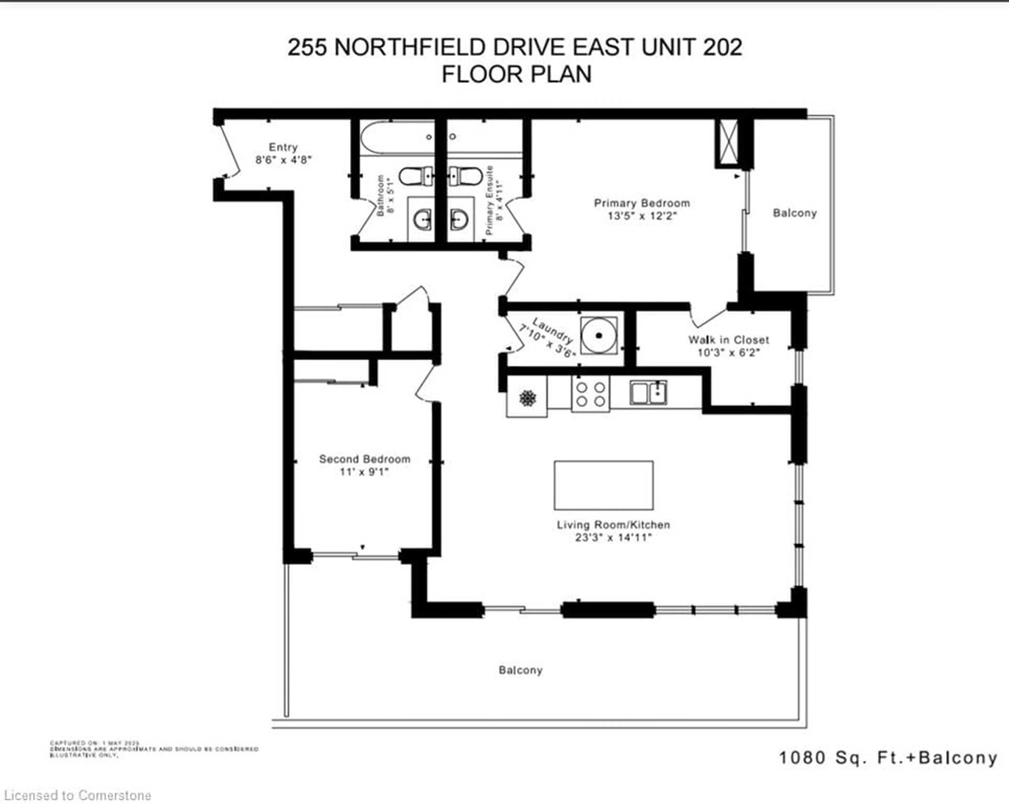 Floor plan for 255 Northfield Dr #202, Waterloo Ontario N2J 4G8
