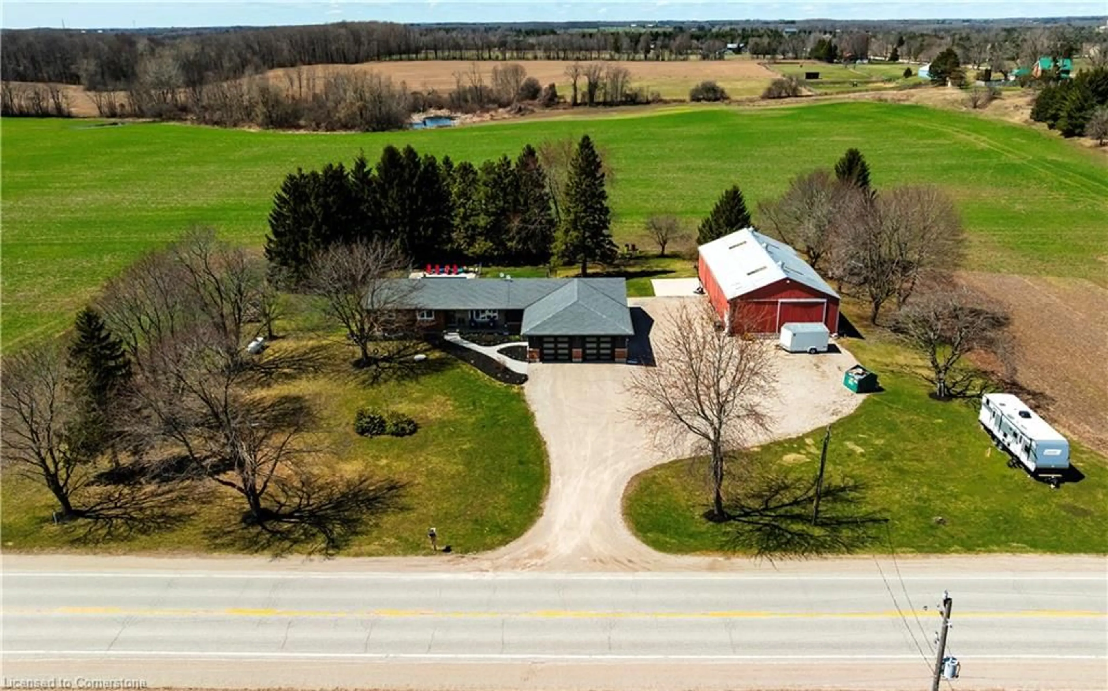 A pic from outside/outdoor area/front of a property/back of a property/a pic from drone, unknown for 8378 Wellington Road 22, Centre Wellington Ontario N0B 2K0