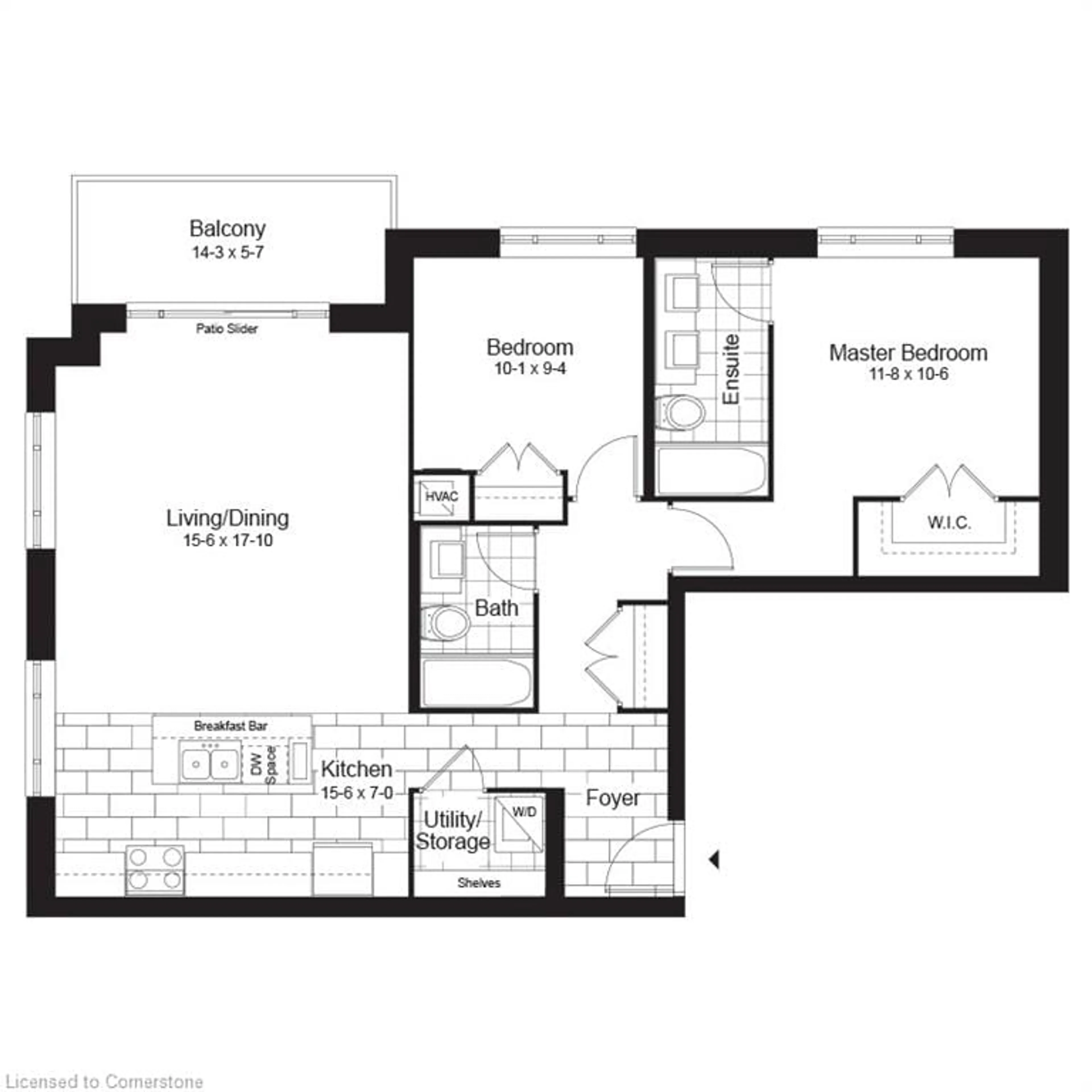 Floor plan for 399 Queen St #101, Kitchener Ontario N2G 0C4
