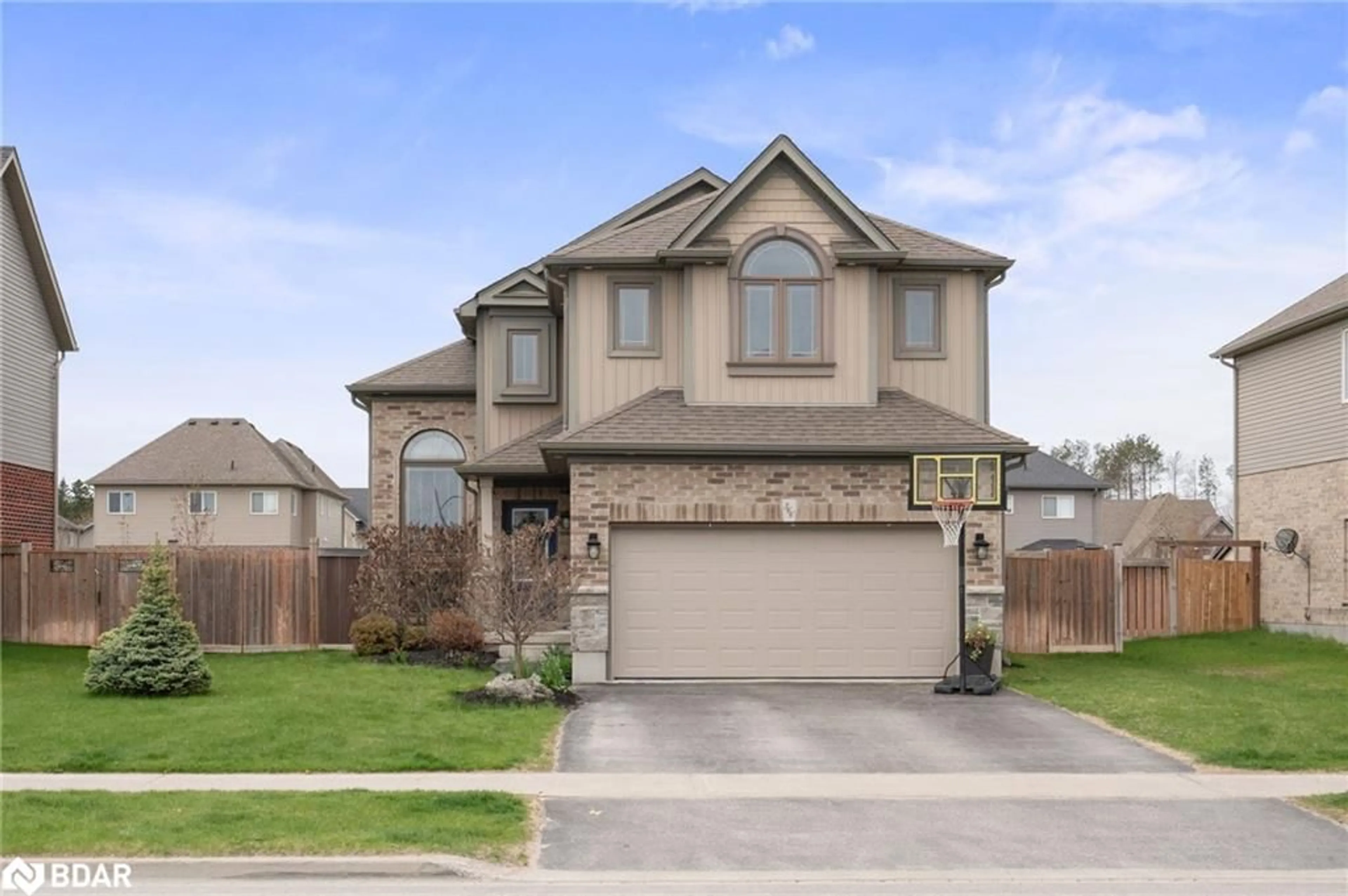 Home with brick exterior material, street for 366 Greenwood Dr, Essa Ontario L0M 1B6