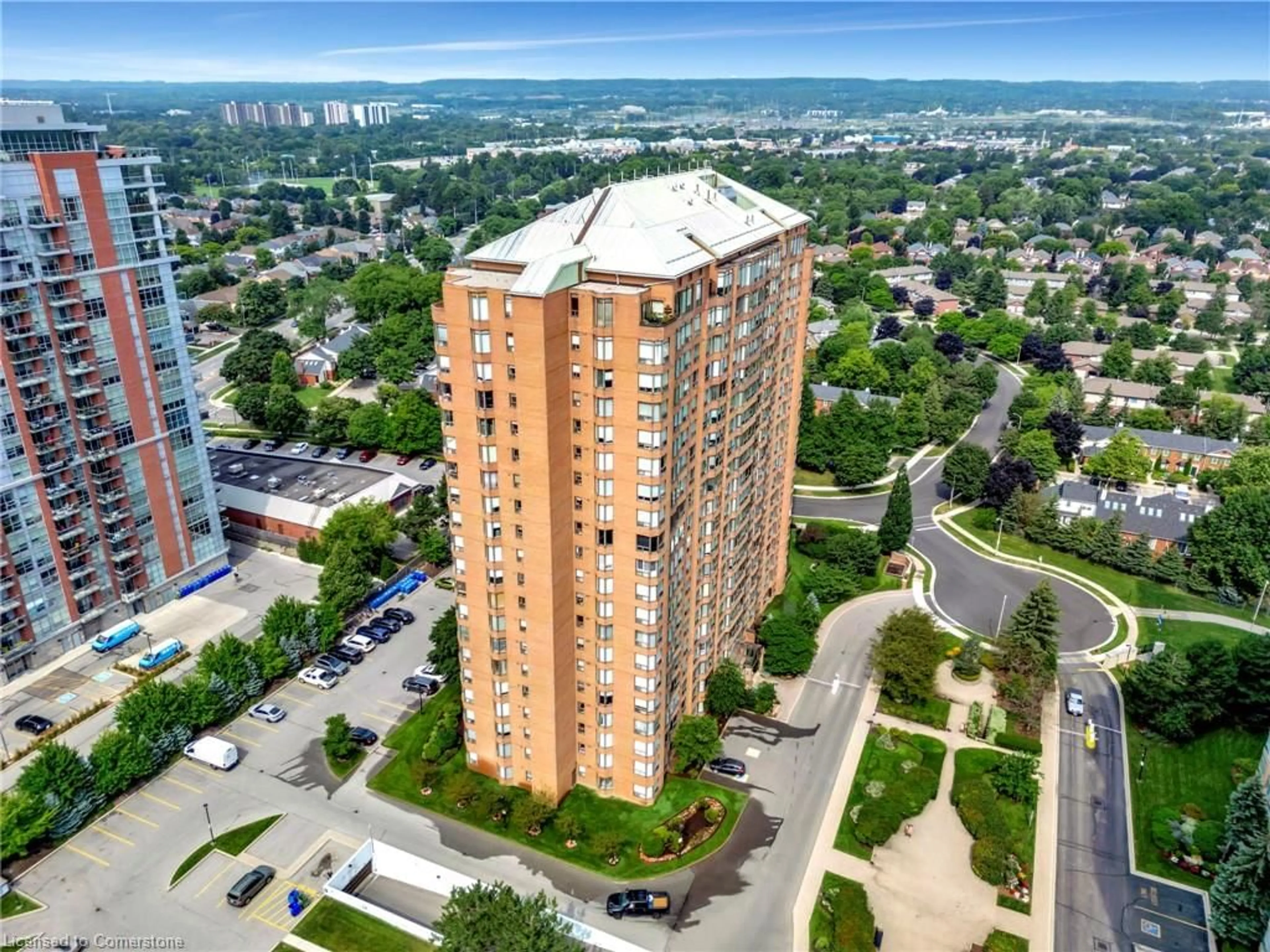 A pic from outside/outdoor area/front of a property/back of a property/a pic from drone, city buildings view from balcony for 1270 Maple Crossing Blvd #1502, Burlington Ontario L7S 2J3