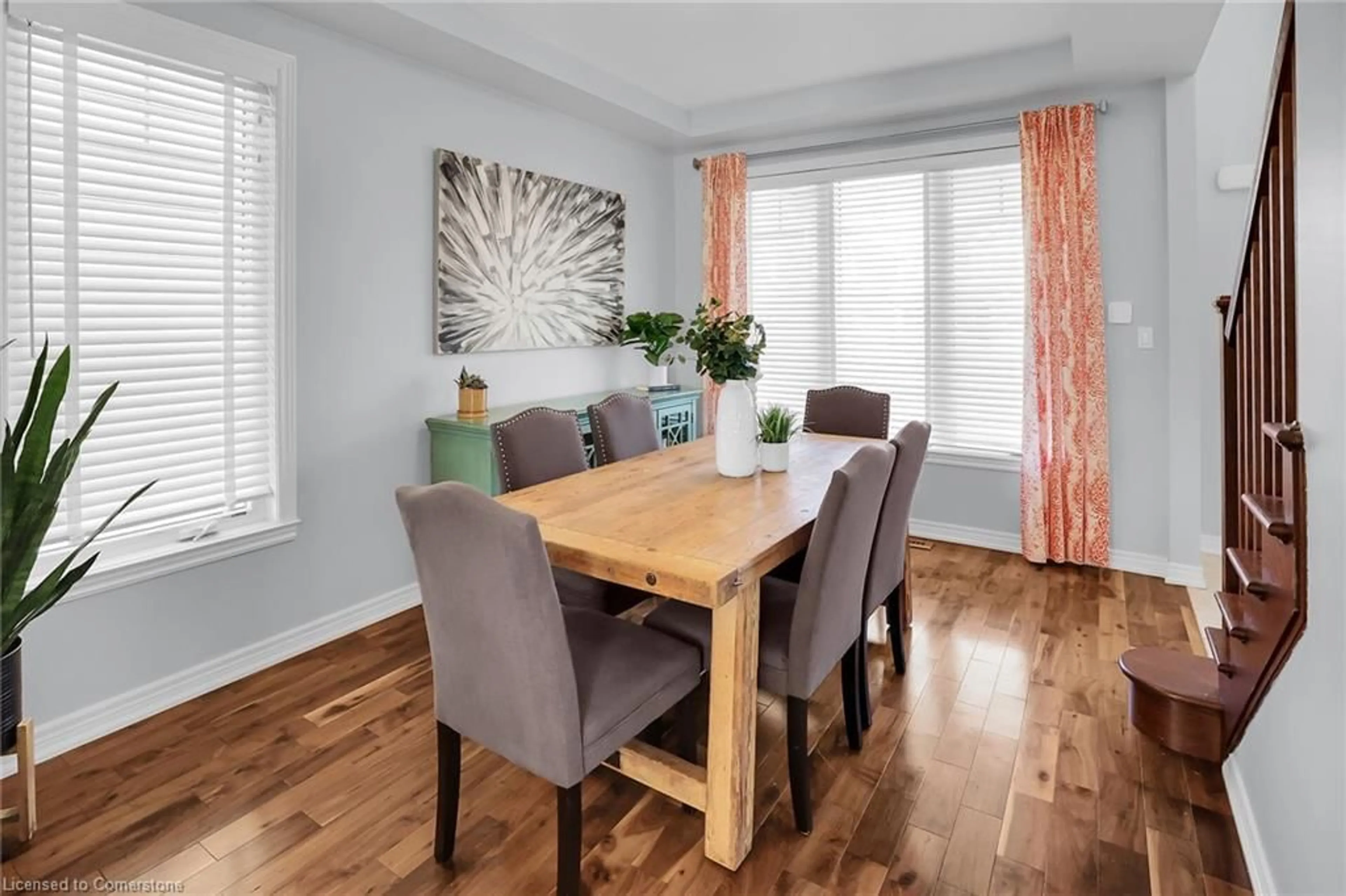 Dining room, wood/laminate floor for 14 Gateway Ave, Smithville Ontario L0R 2A0