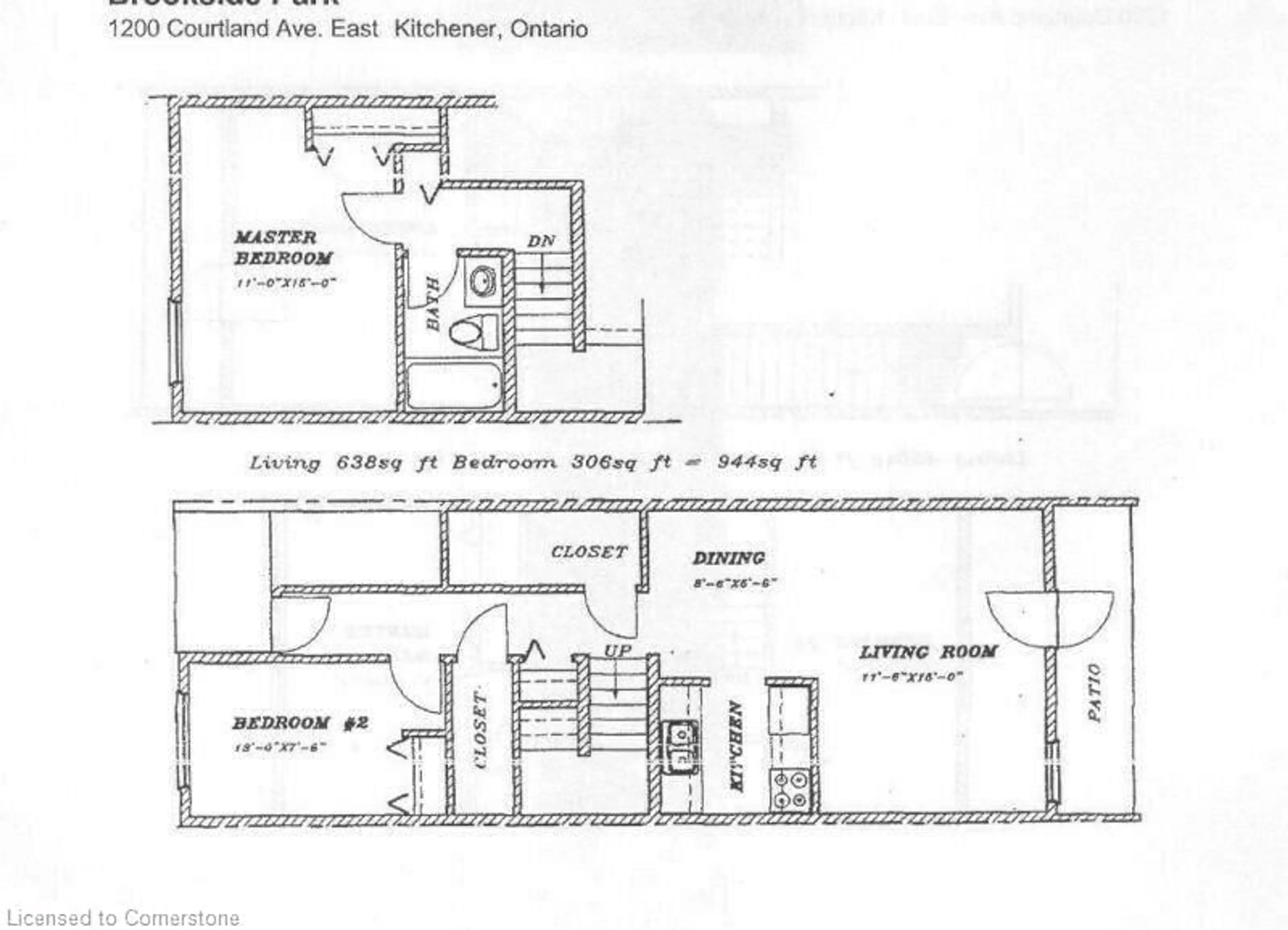 Floor plan for 1200 Courtland Ave #23, Kitchener Ontario N2C 1K7