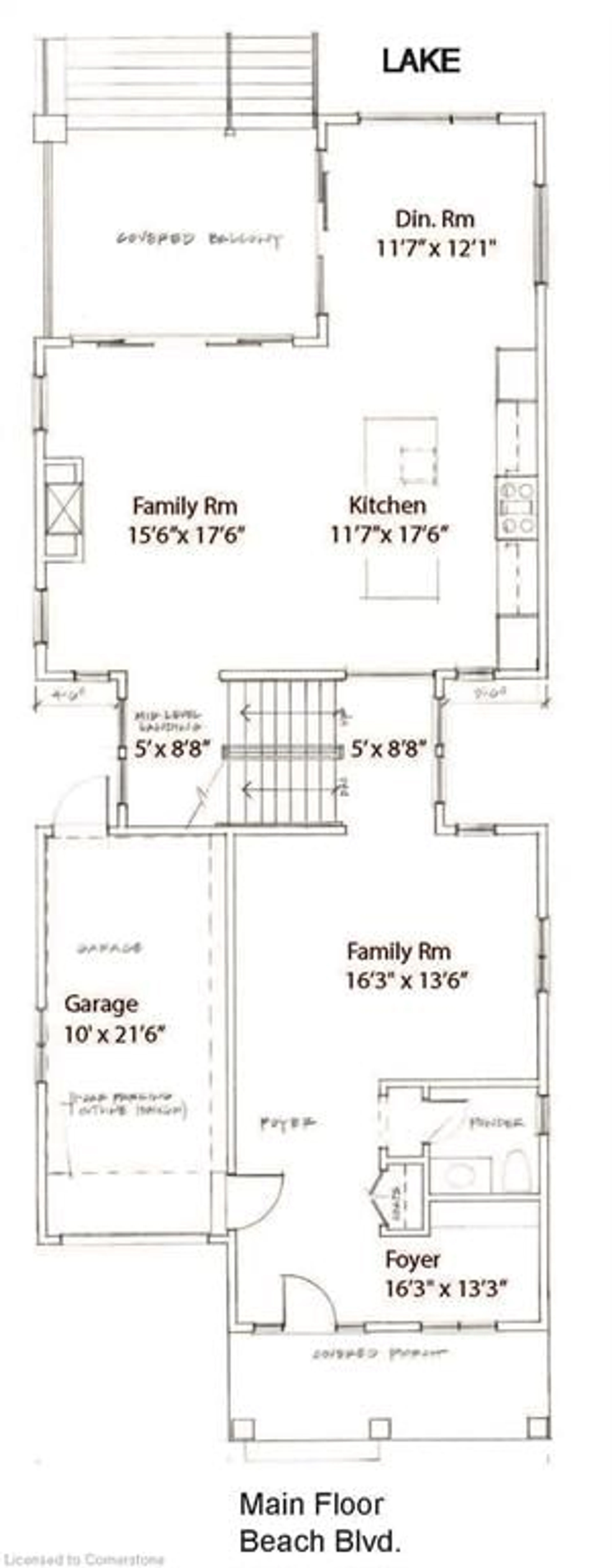 Floor plan for 975 Beach Blvd, Hamilton Ontario L8H 6Z7