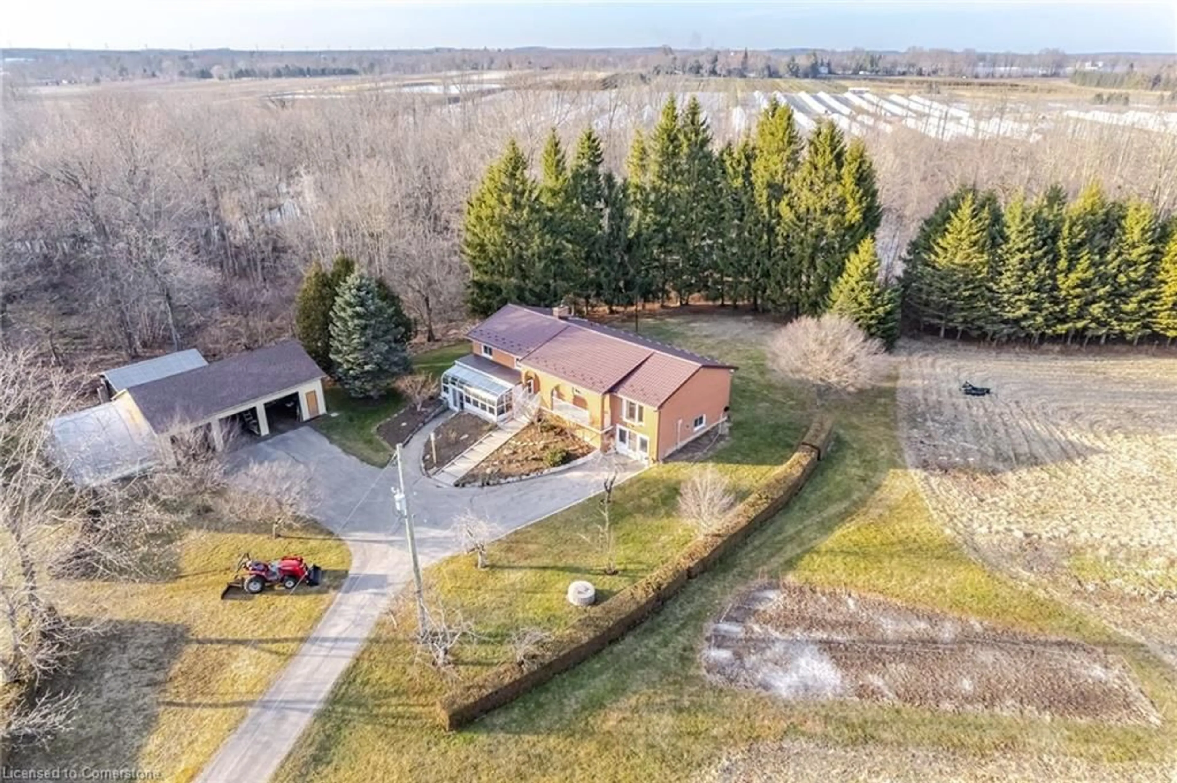 A pic from outside/outdoor area/front of a property/back of a property/a pic from drone, unknown for 1243 Highway 5, Flamborough Ontario L9H 5E1