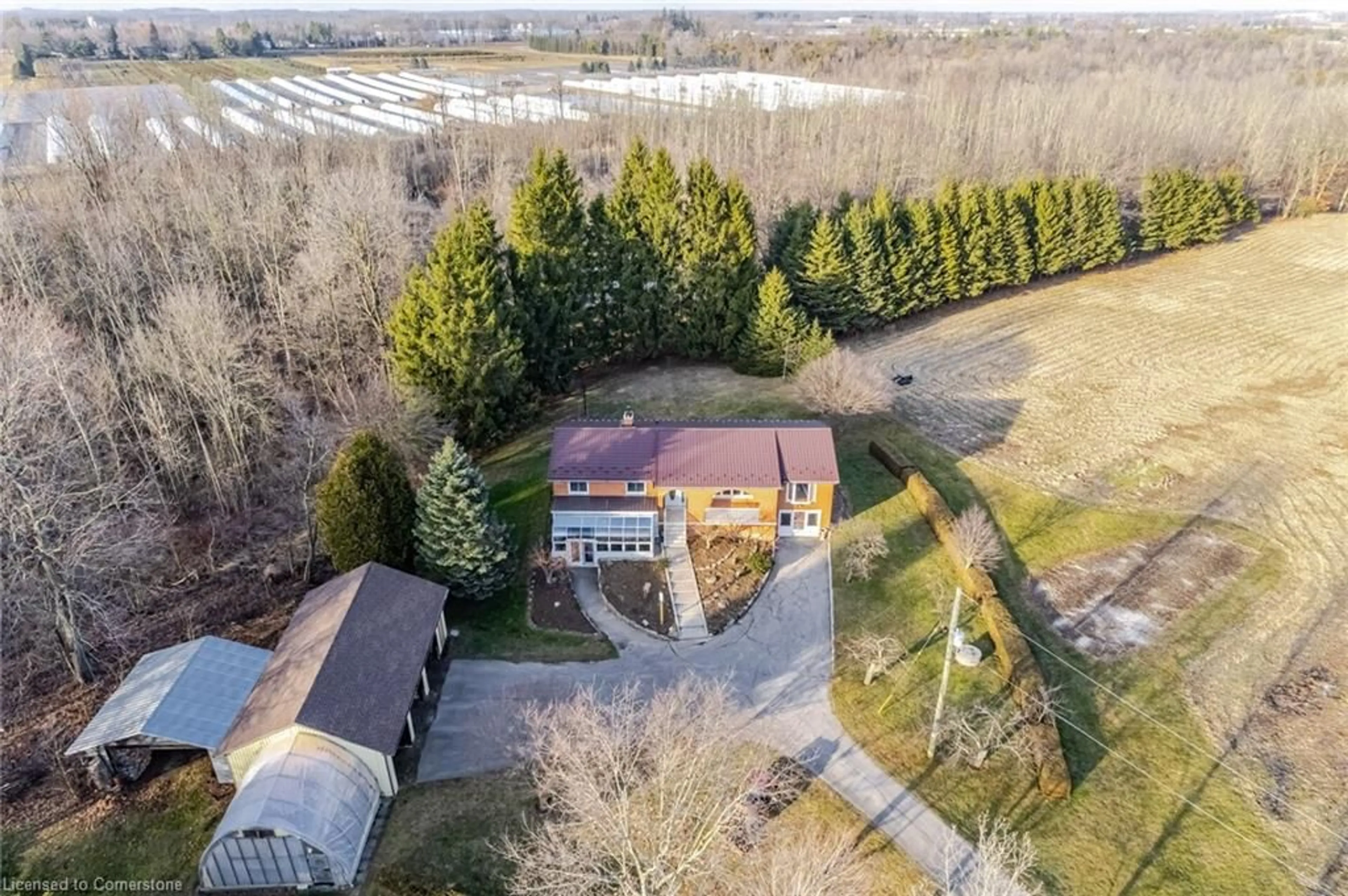 A pic from outside/outdoor area/front of a property/back of a property/a pic from drone, water/lake/river/ocean view for 1243 Highway 5, Flamborough Ontario L9H 5E1