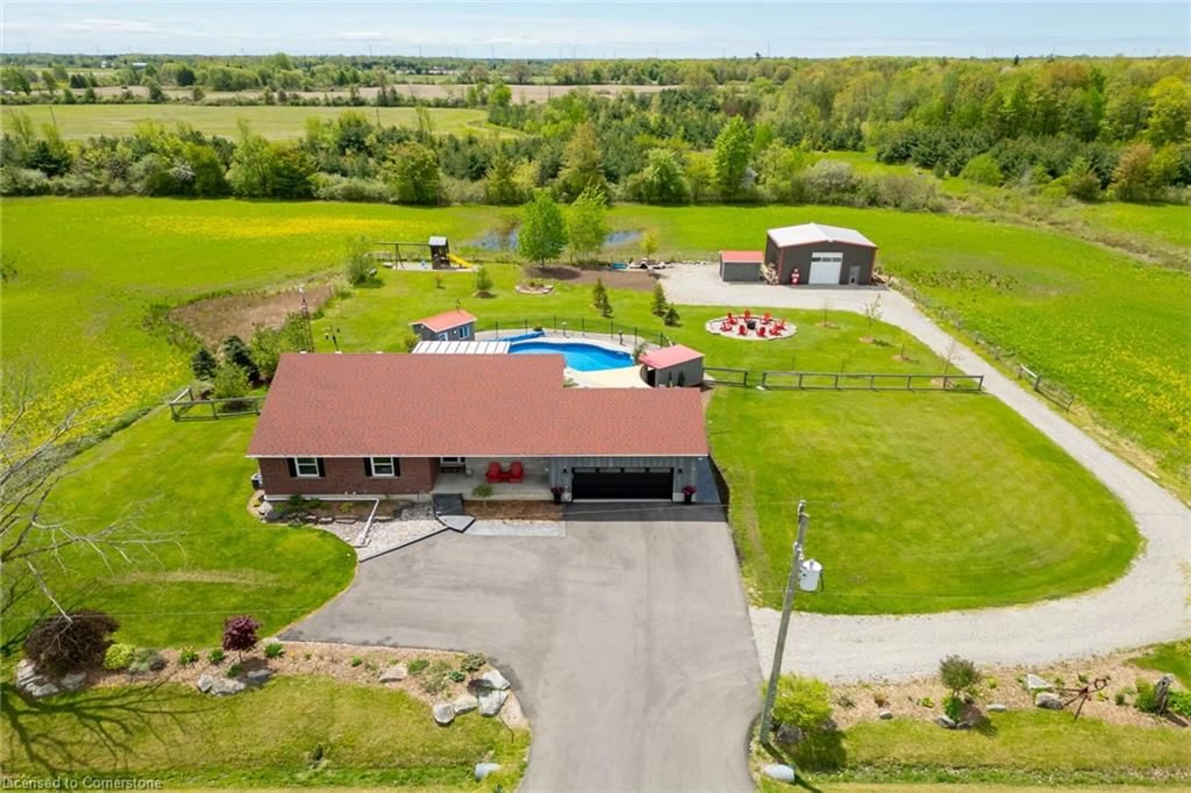 A pic from outside/outdoor area/front of a property/back of a property/a pic from drone, water/lake/river/ocean view for 27 Ortt Rd, Dunnville Ontario N1A 2W4