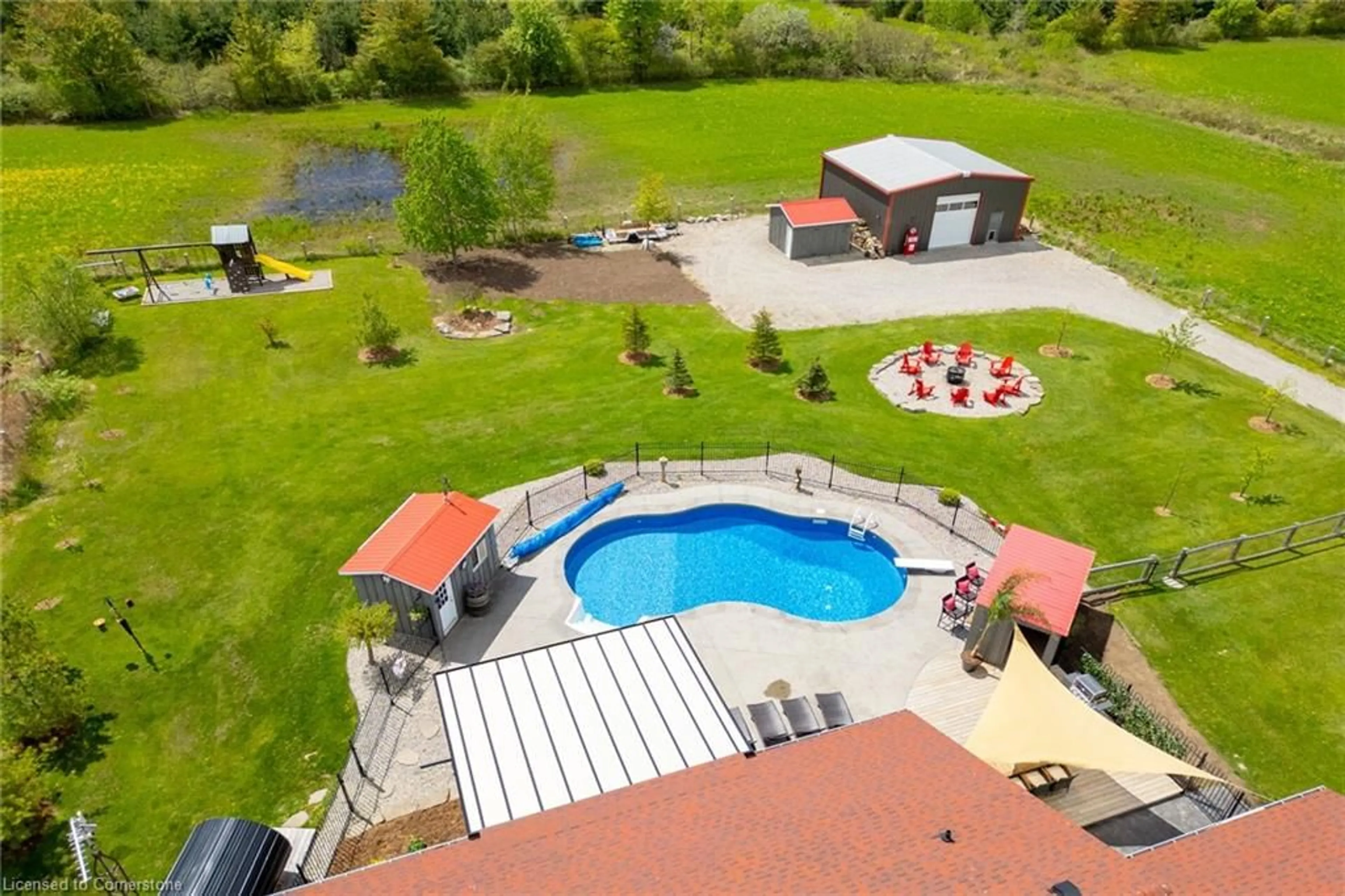 A pic from outside/outdoor area/front of a property/back of a property/a pic from drone, water/lake/river/ocean view for 27 Ortt Rd, Dunnville Ontario N1A 2W4