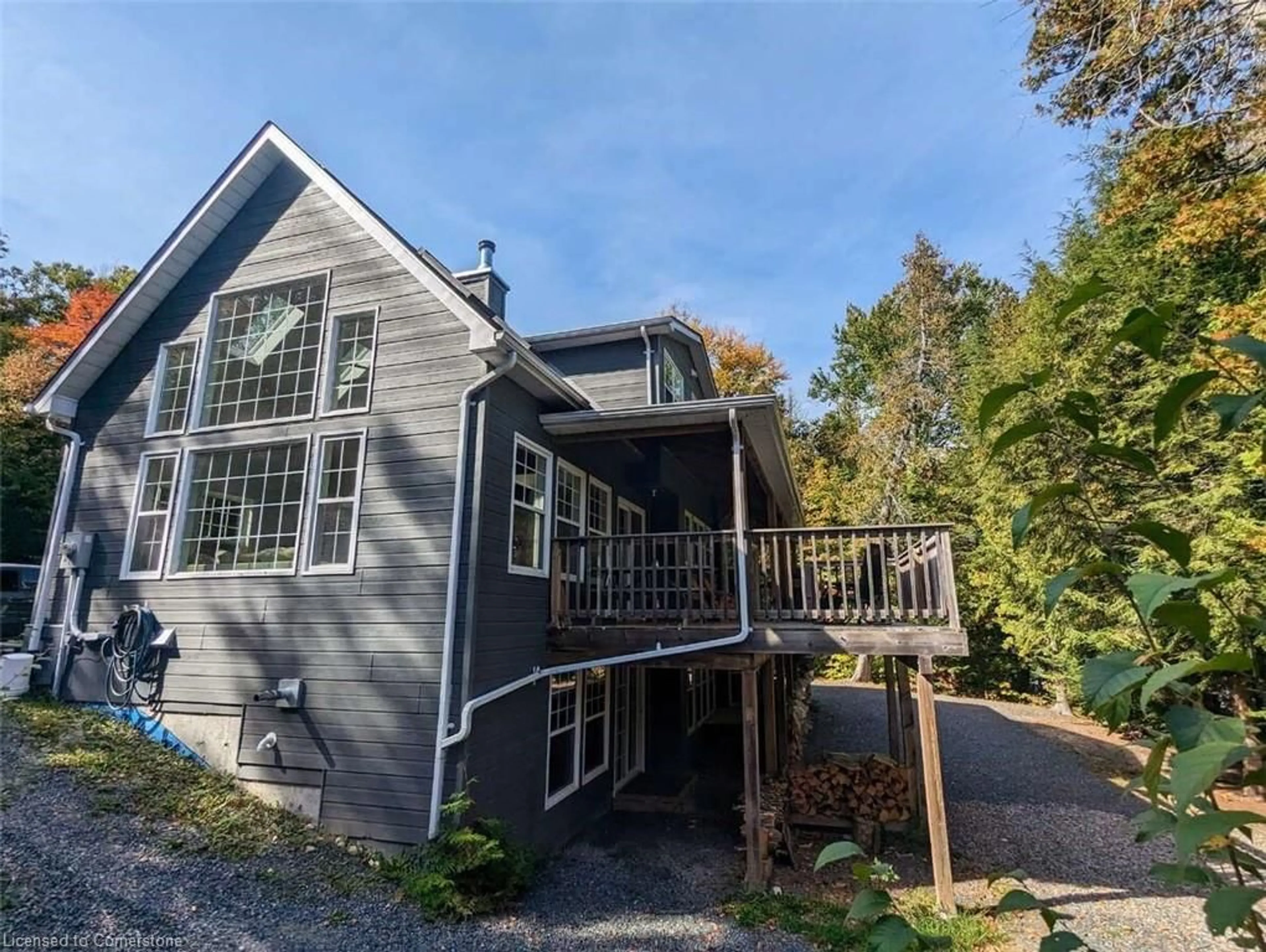 A pic from outside/outdoor area/front of a property/back of a property/a pic from drone, water/lake/river/ocean view for 22 Sunrise Bay Rd, Elliot Lake Ontario P5A 2S9