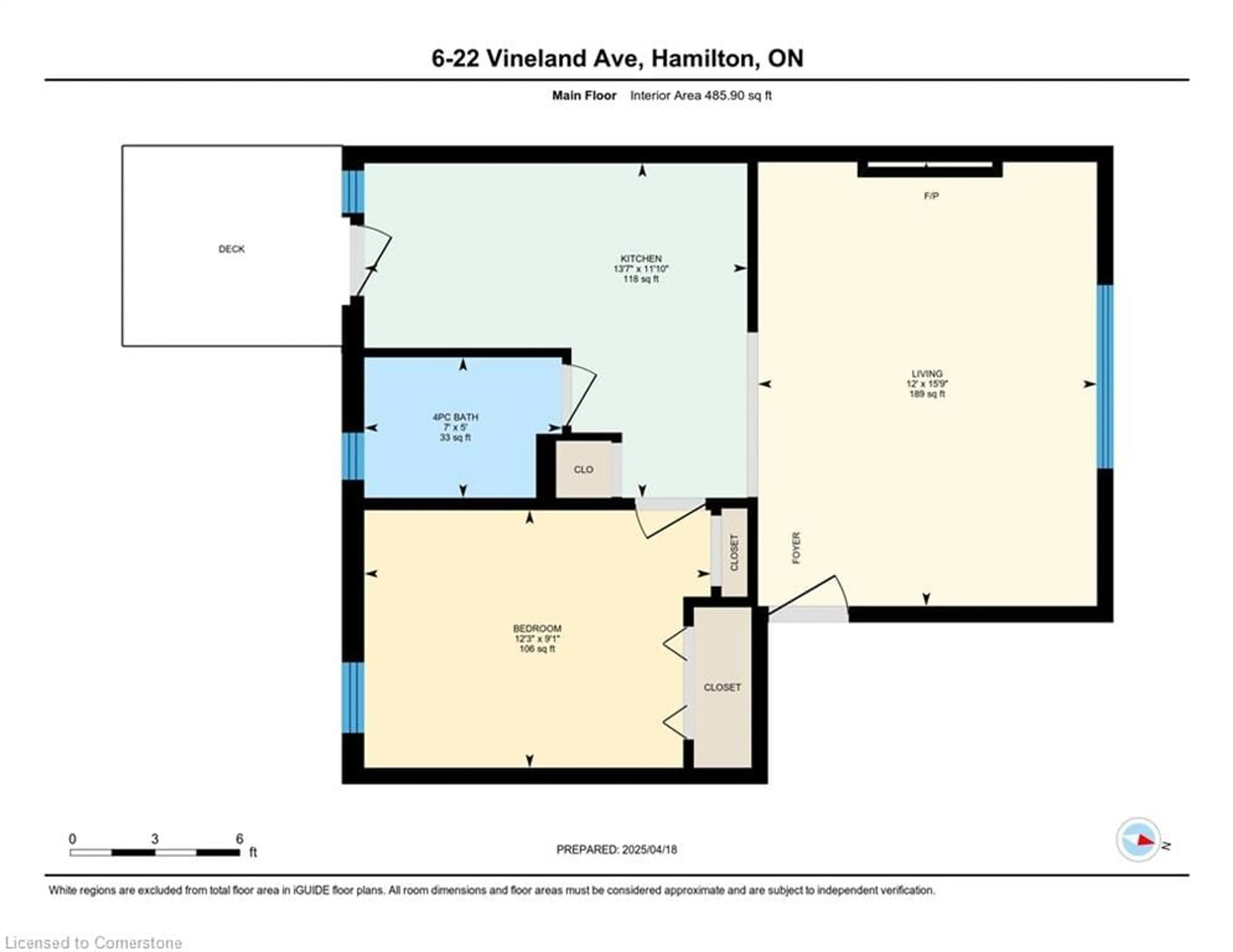 Floor plan for 6 Vineland Ave #22, Hamilton Ontario L8M 1R4