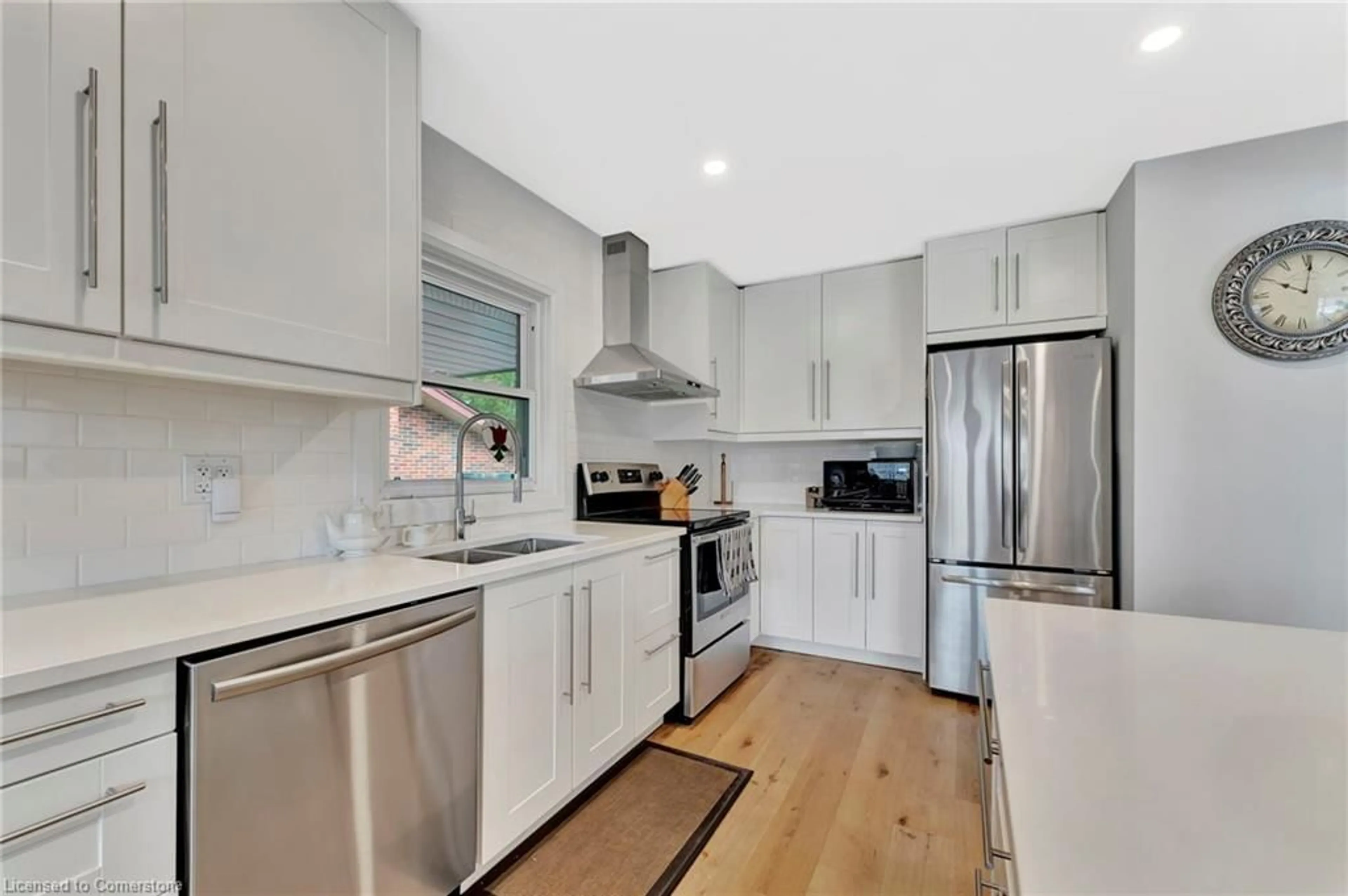 Open concept kitchen, ceramic/tile floor for 204 Clark Ave, Kitchener Ontario N2C 1Y5