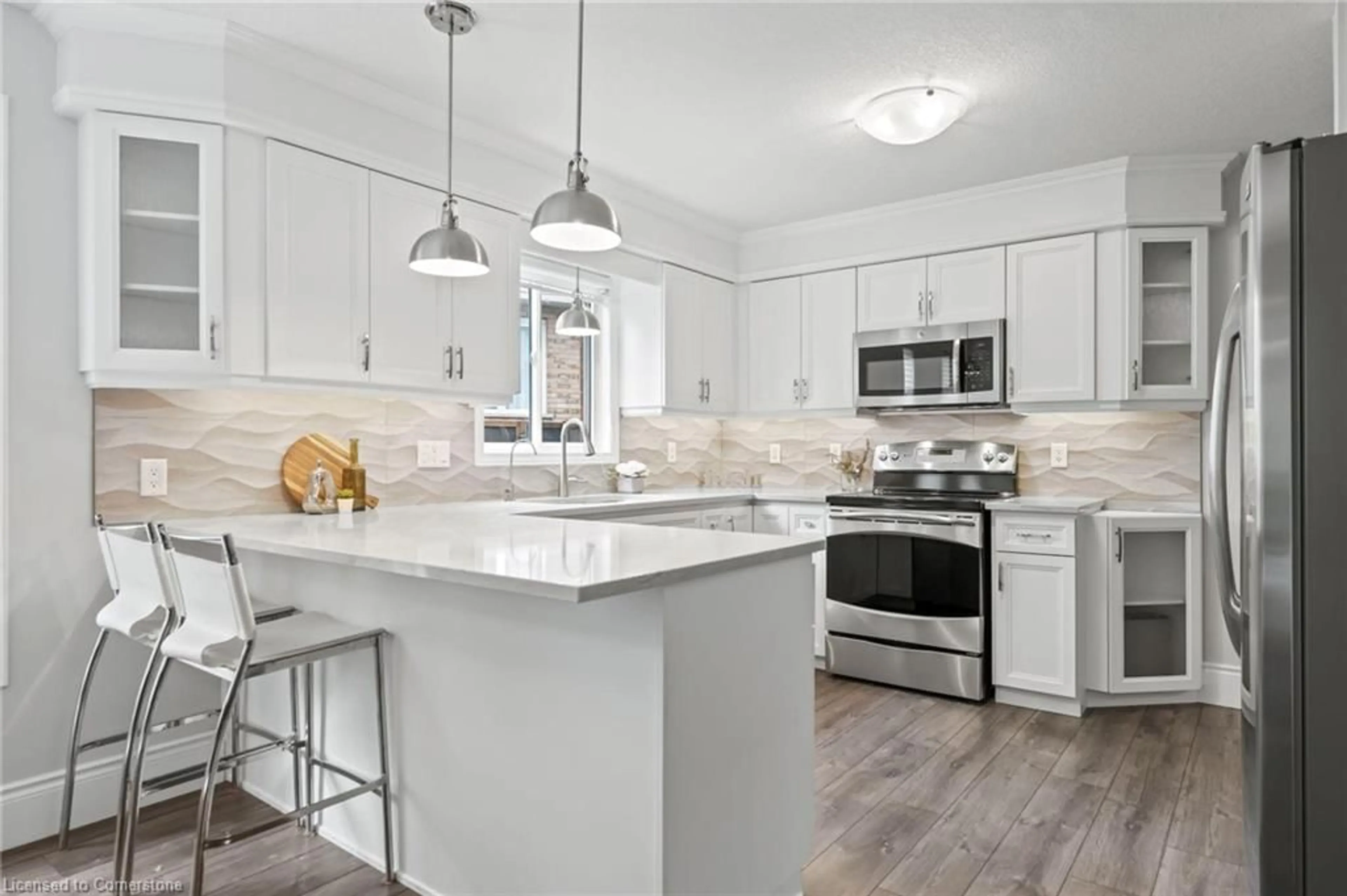 Open concept kitchen, ceramic/tile floor for 52 Bond Crt, Guelph Ontario N1H 8N7