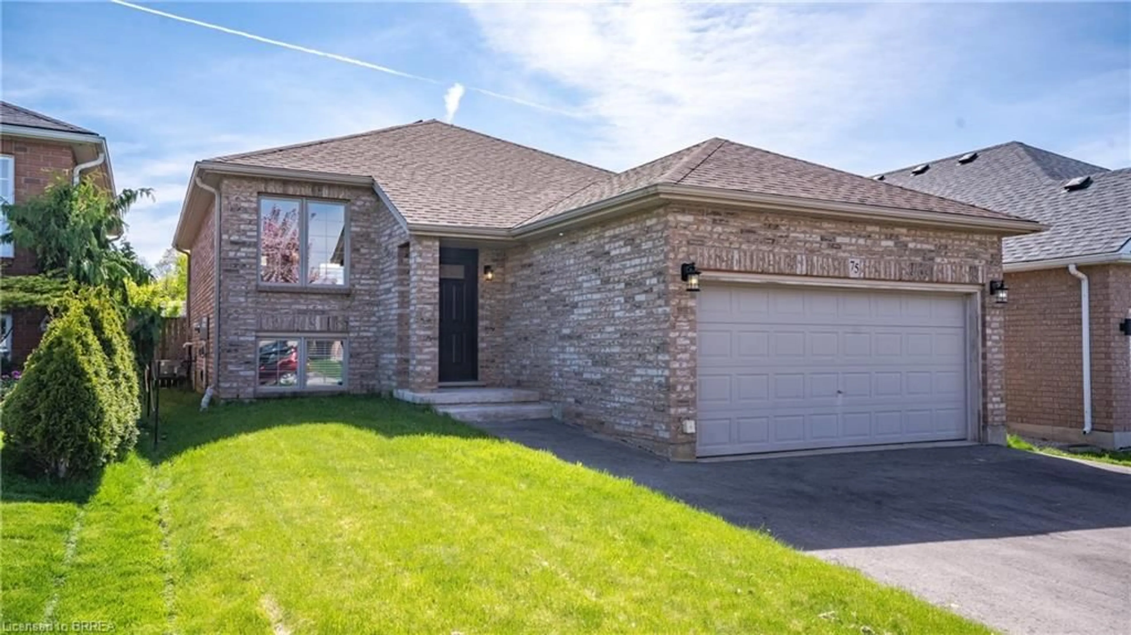 Home with brick exterior material, street for 75 Garner's Lane, Brantford Ontario N3T 6P5