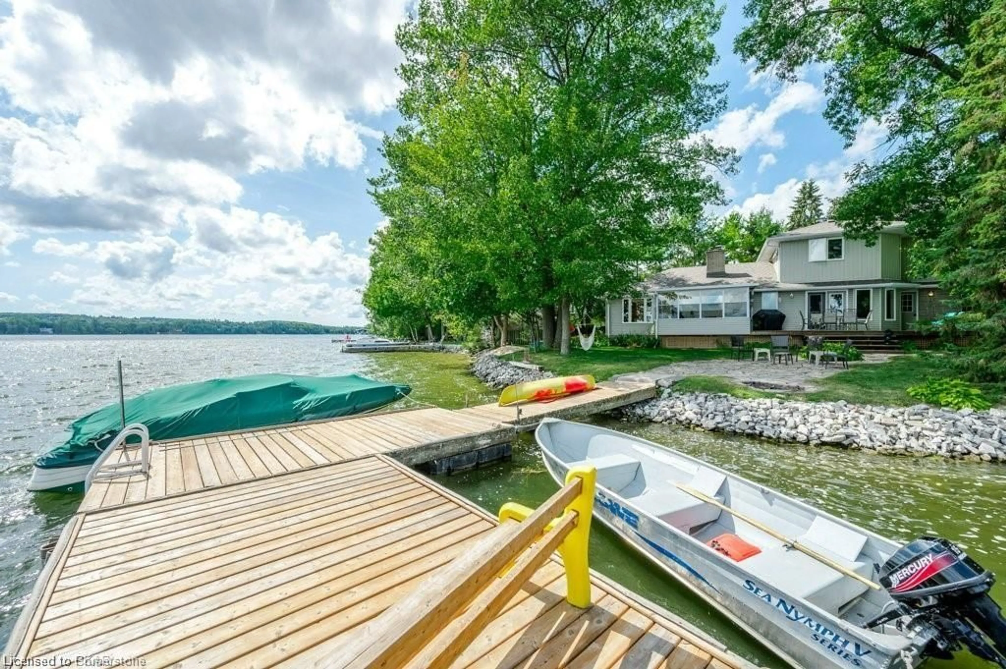 Patio, water/lake/river/ocean view for 409 Gifford Dr, Ennismore Township Ontario K0L 1T0