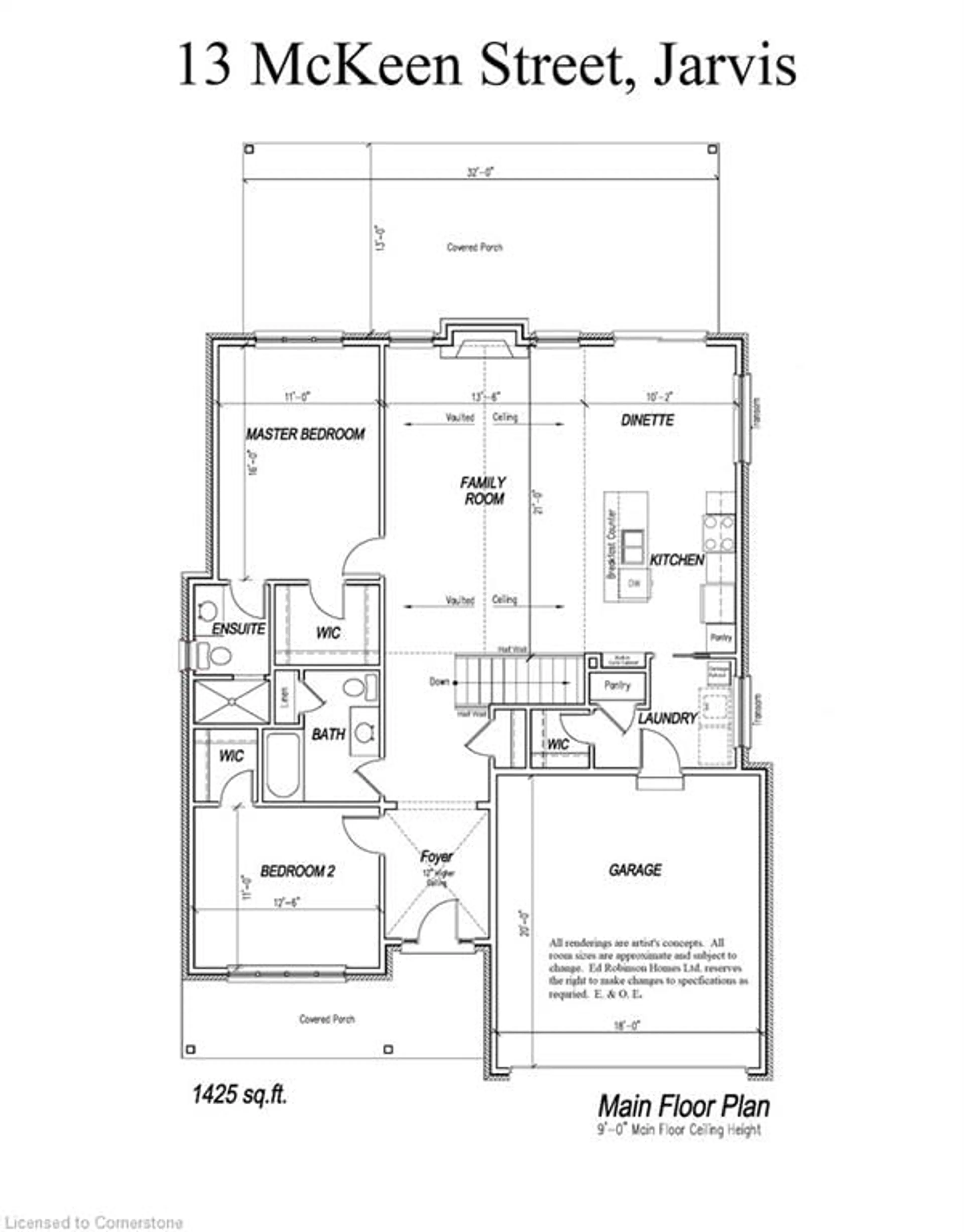 Floor plan for 13 Mckeen St, Jarvis Ontario N0A 1J0
