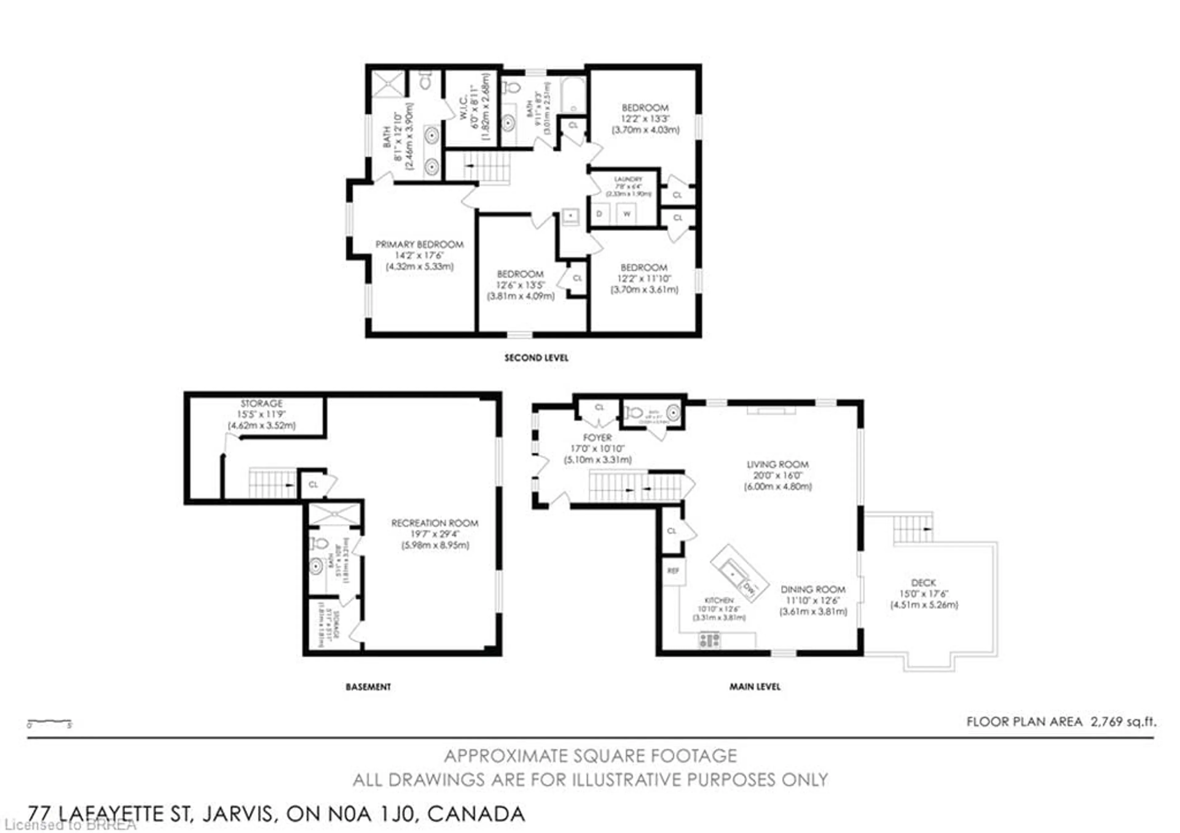 Floor plan for 77 Lafayette St, Jarvis Ontario N0A 1J0