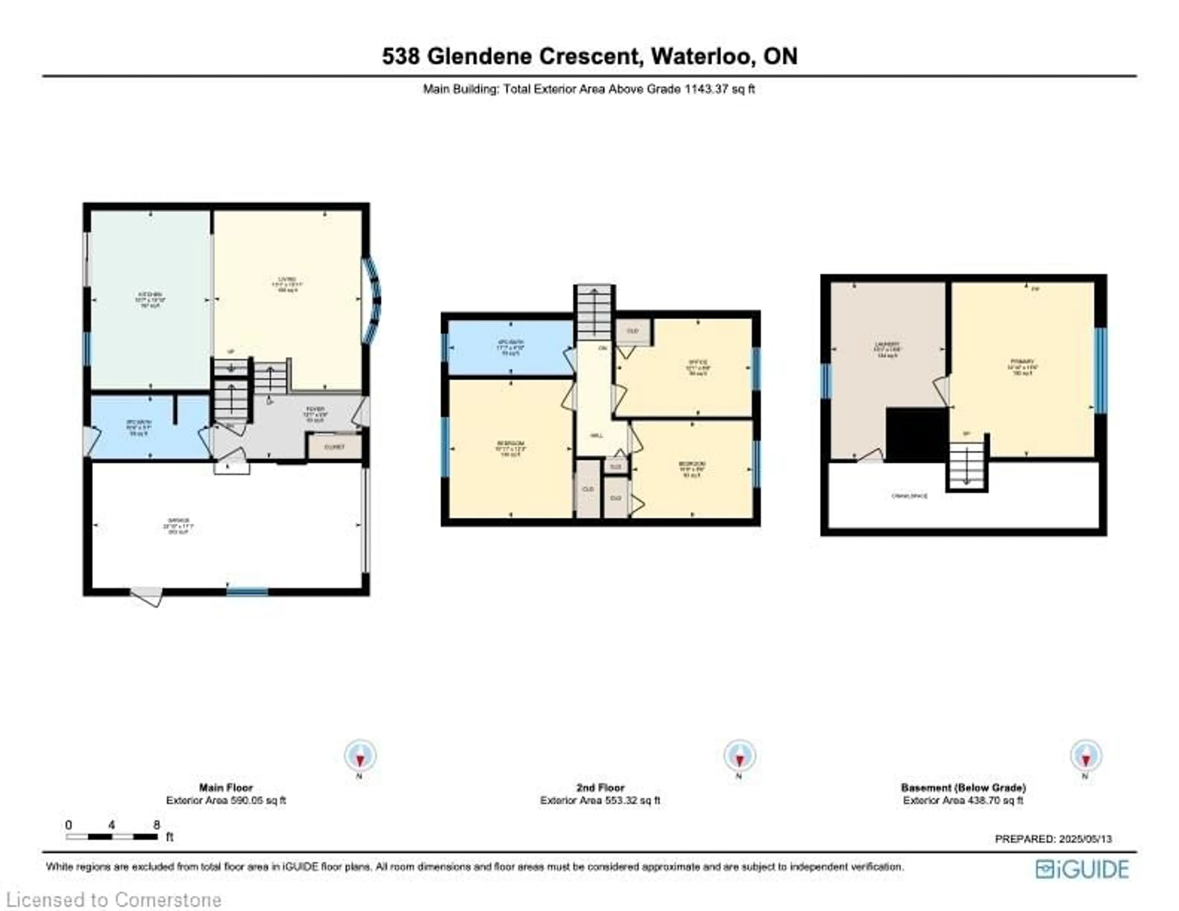 Floor plan for 538 Glendene Cres, Waterloo Ontario N2L 4P4