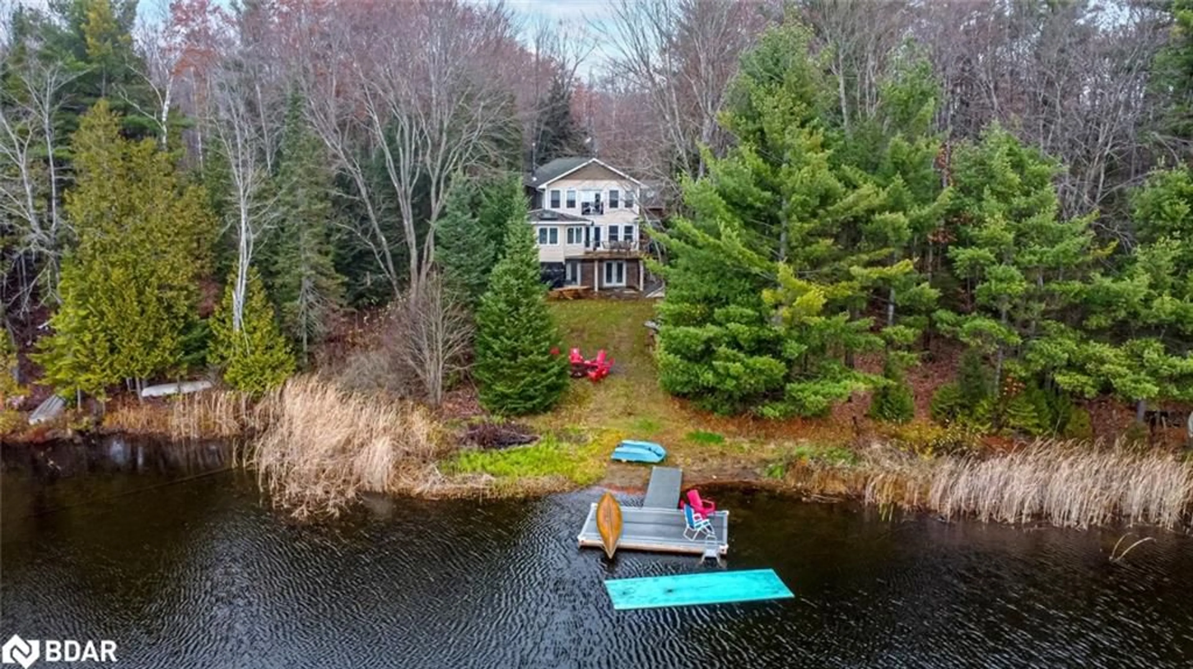 A pic from outside/outdoor area/front of a property/back of a property/a pic from drone, water/lake/river/ocean view for 4 Clover Crt, Kawartha Lakes Ontario K0M 2A0