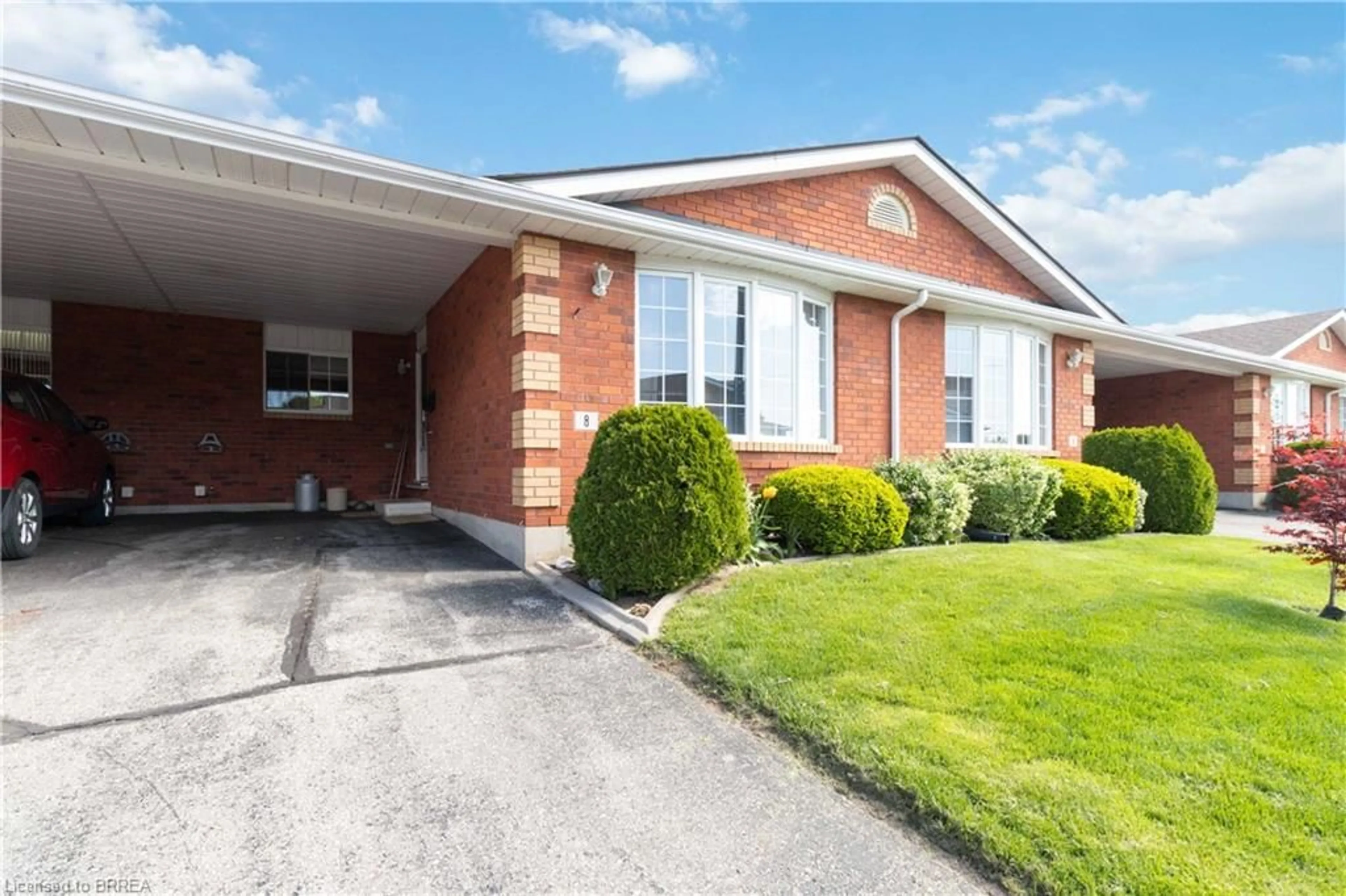 Home with brick exterior material, street for 20 Courtland Dr #8, Brantford Ontario N3R 7Y2