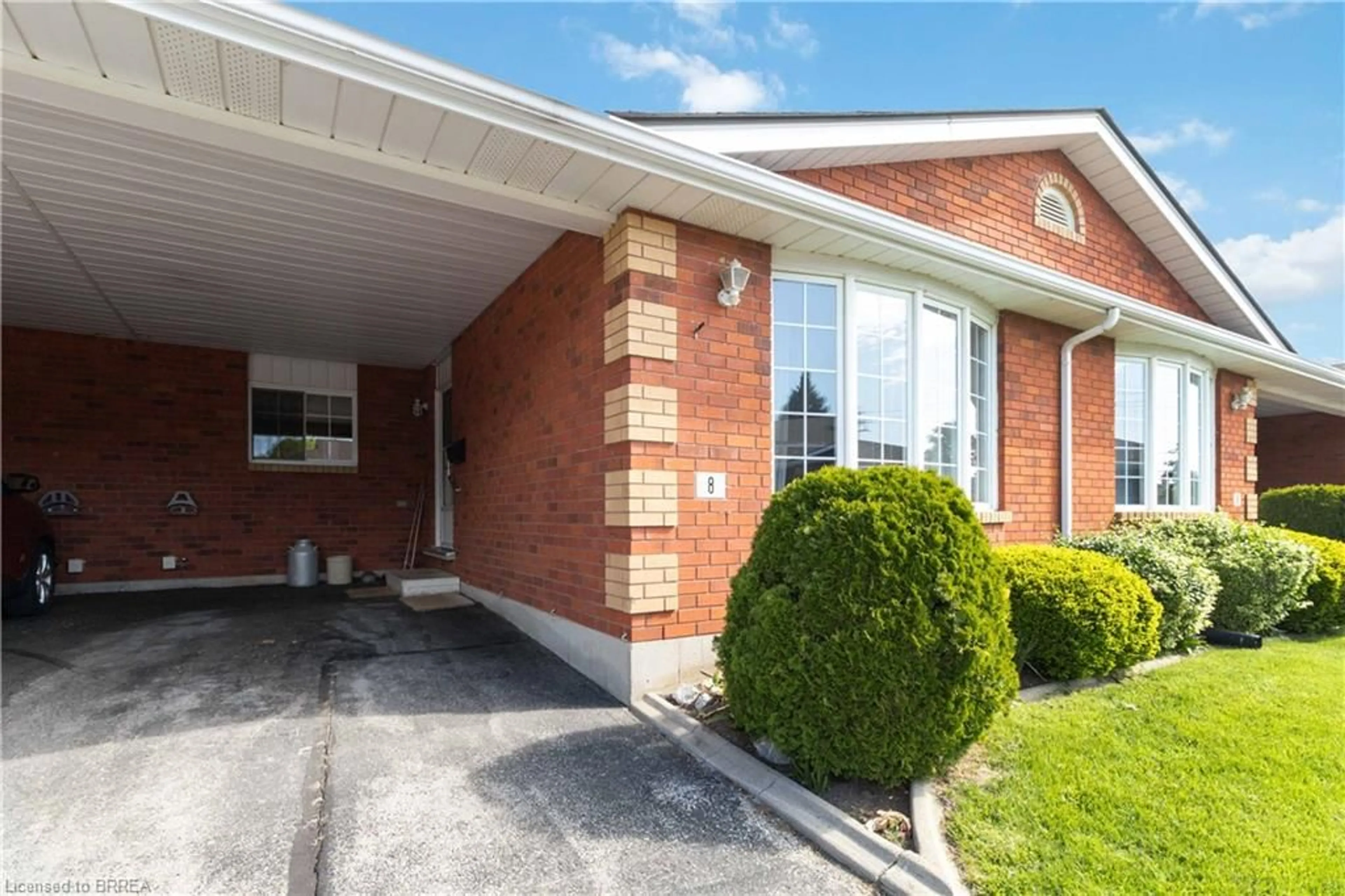 Home with brick exterior material, street for 20 Courtland Dr #8, Brantford Ontario N3R 7Y2