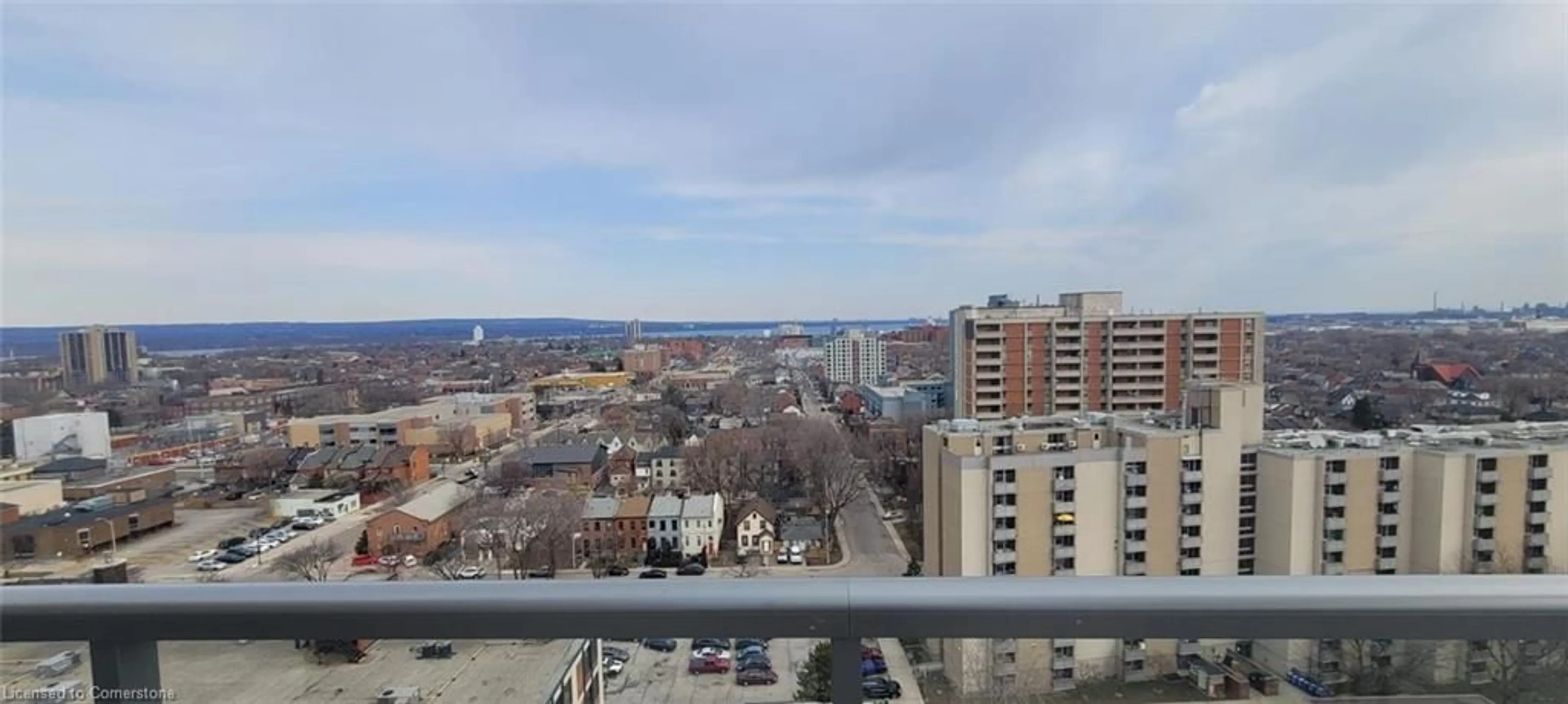 Balcony in the apartment, city buildings view from balcony for 212 King William St #801, Hamilton Ontario L8N 1B5